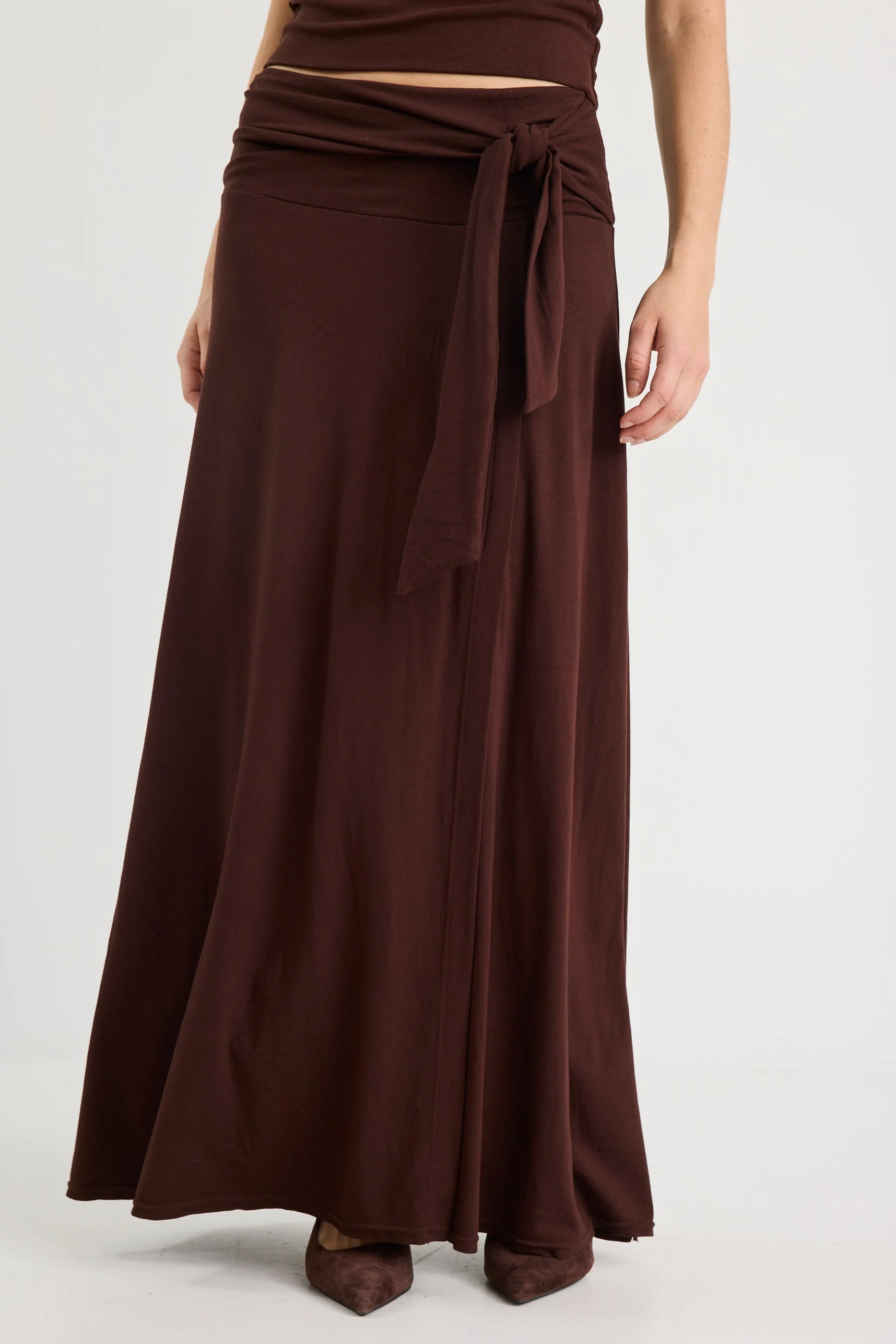 Status Chocolate Knot Front Maxi Skirt - Image 3