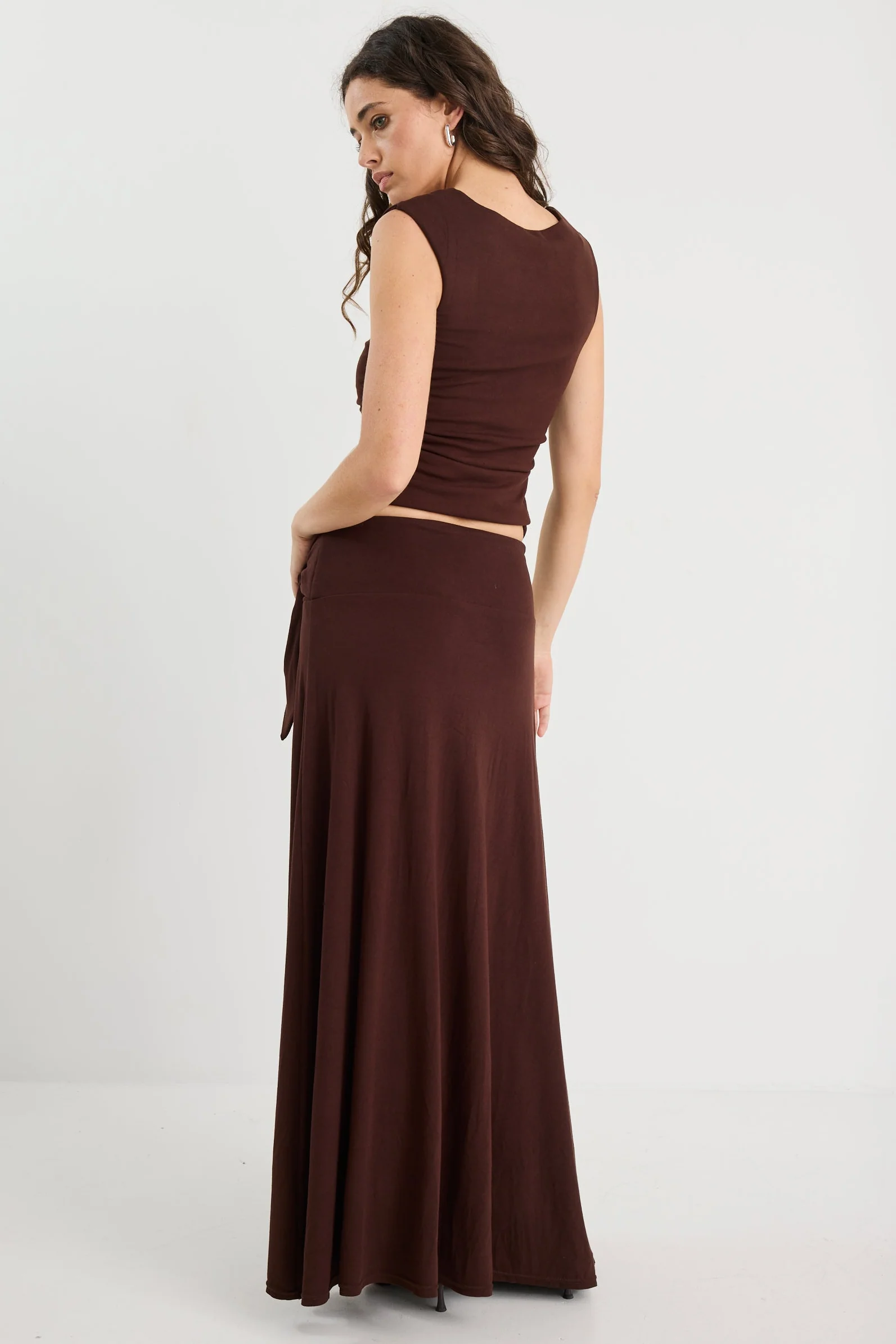 Status Chocolate Knot Front Maxi Skirt - Image 5