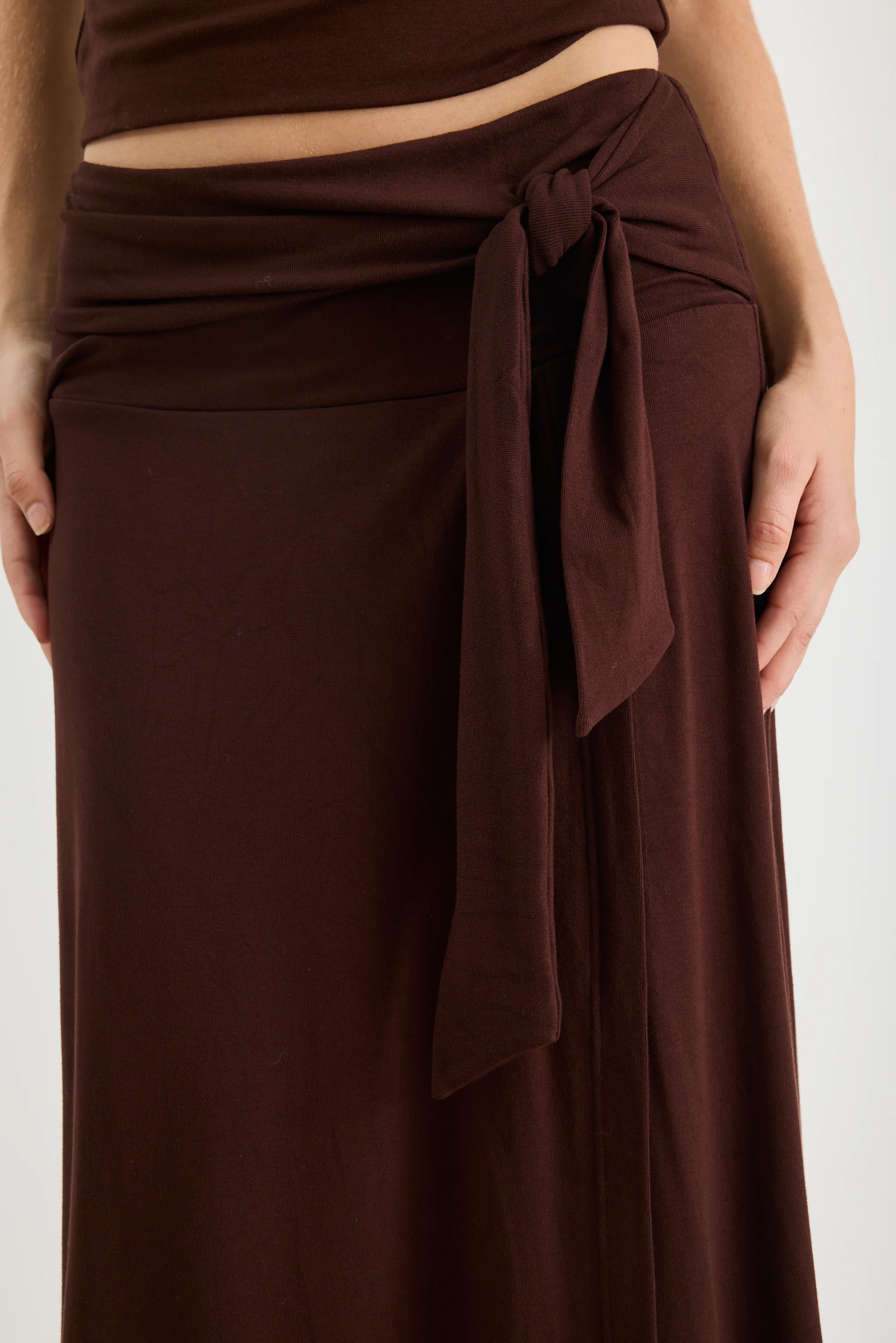 Status Chocolate Knot Front Maxi Skirt - Image 6