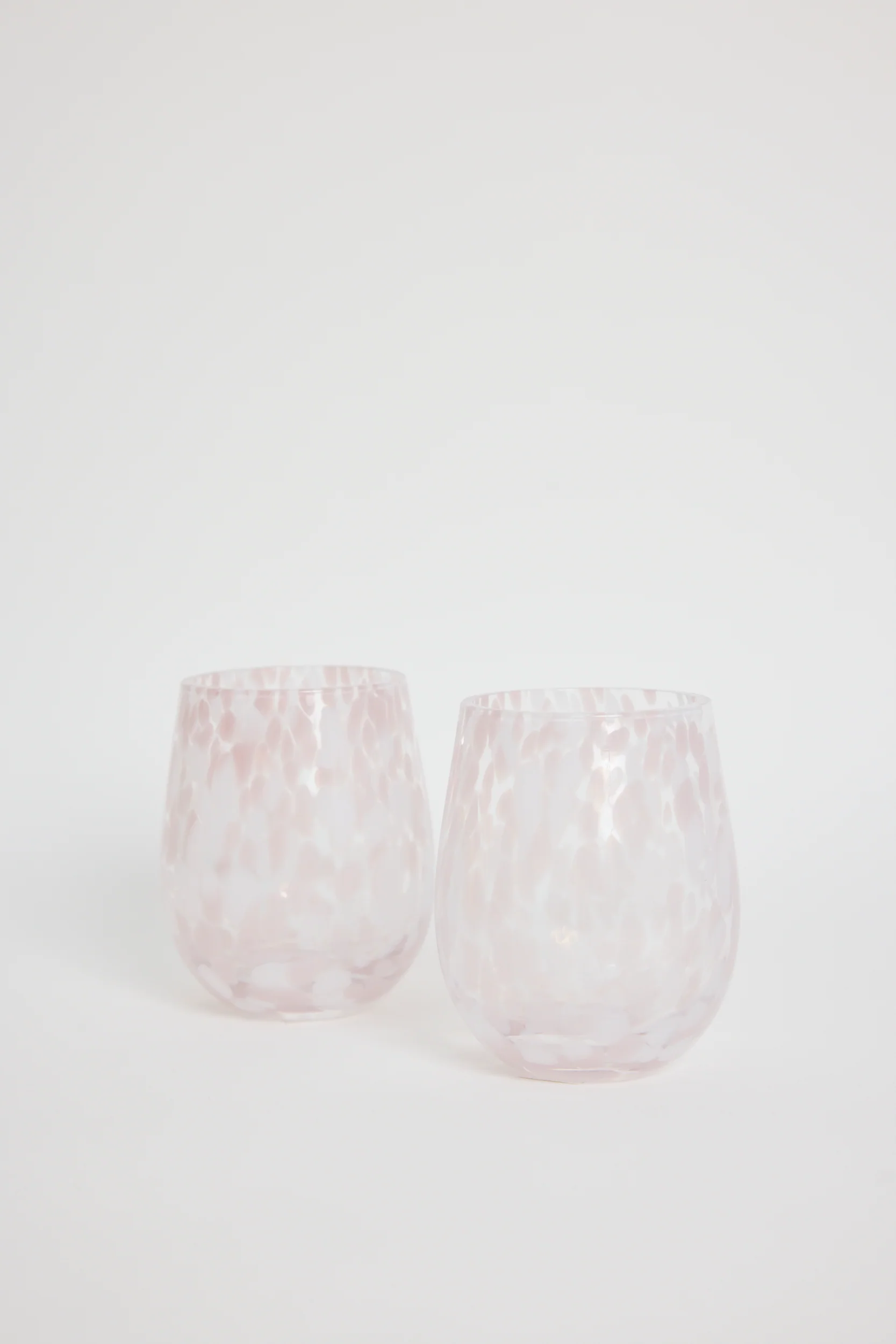Stemless Pink White Splatter Wine Glass - Image 2