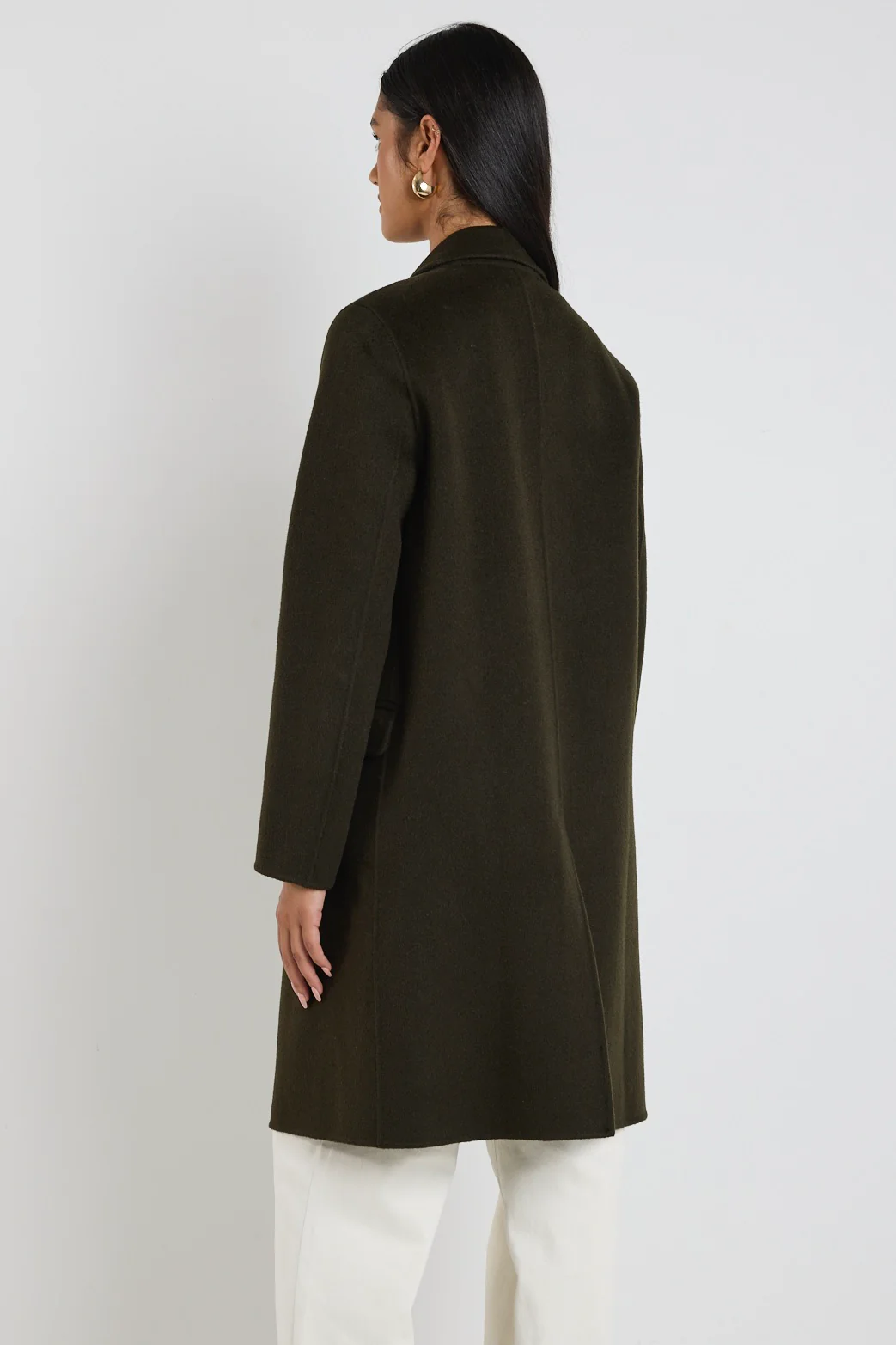 Stockholm Khaki Wool Double Breasted Coat - Image 8