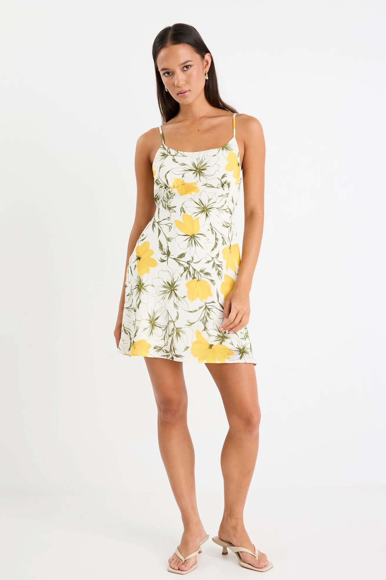 Sweetest Buttercup Floral Strappy Bias Mini Dress - Image 2