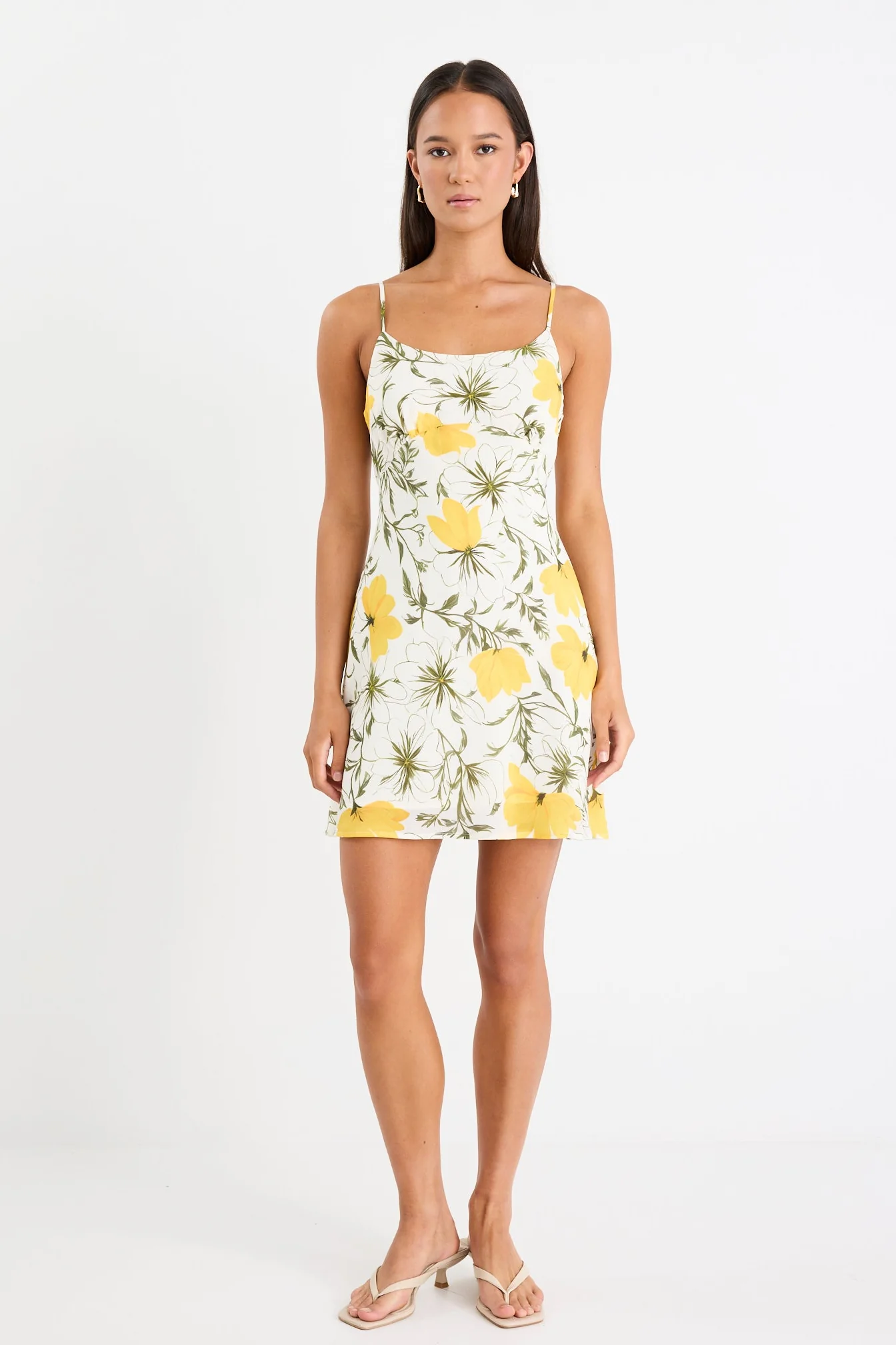 Sweetest Buttercup Floral Strappy Bias Mini Dress - Image 4
