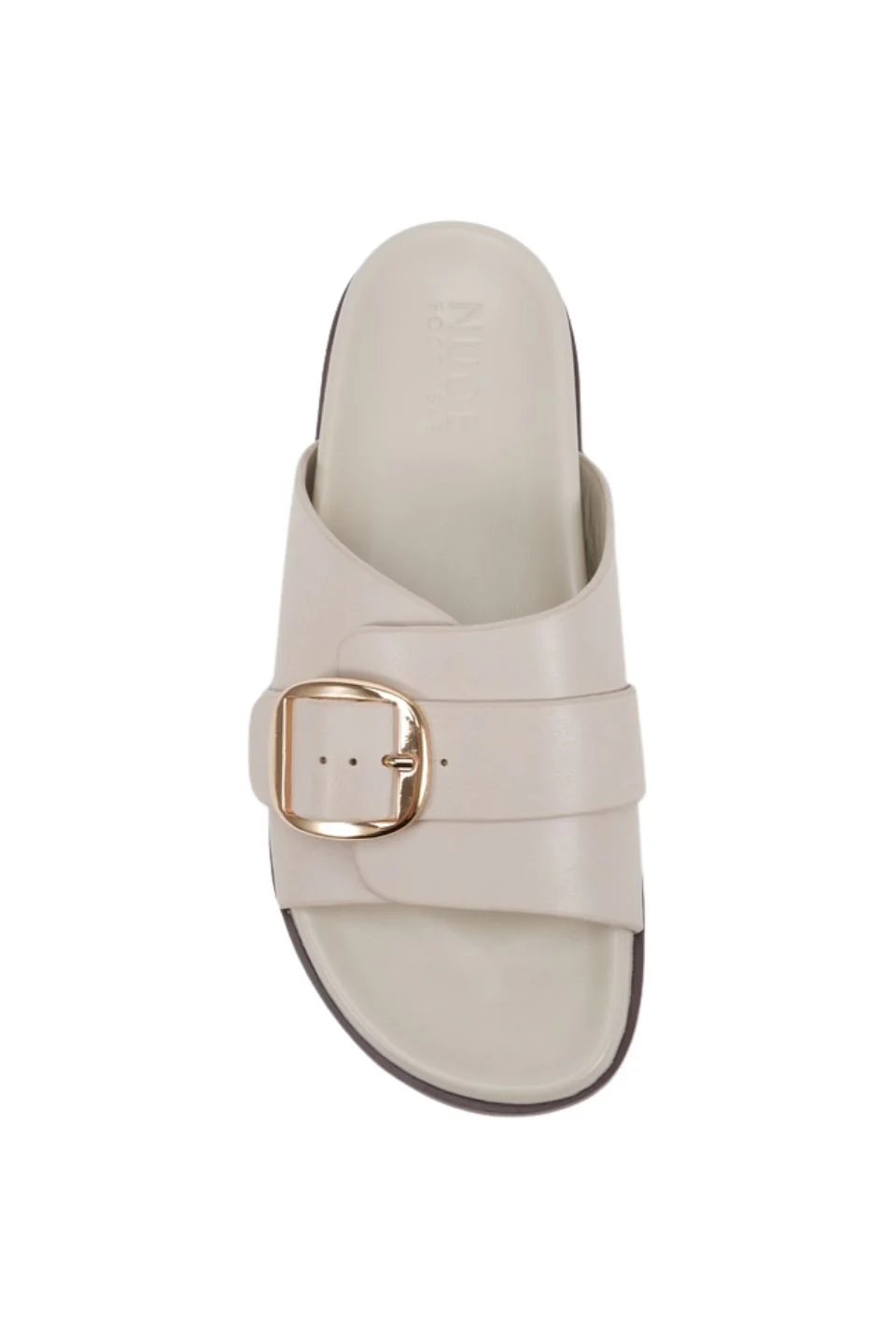 Swift Cream Leather Gold Buckle Slide - Image 3