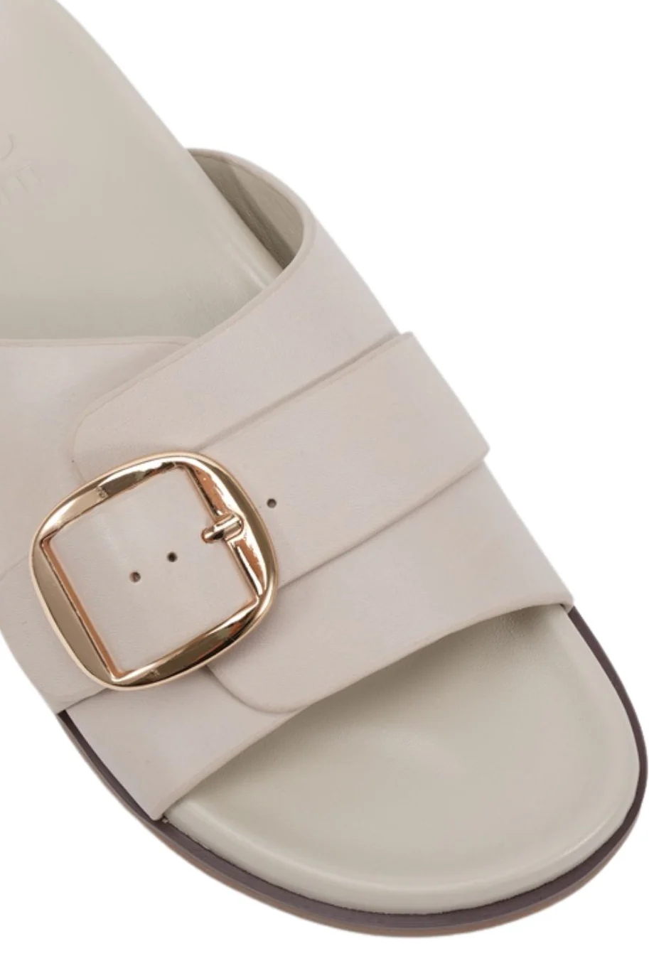 Swift Cream Leather Gold Buckle Slide - Image 4