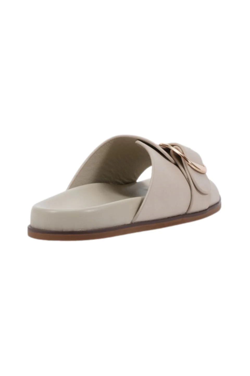 Swift Cream Leather Gold Buckle Slide - Image 5
