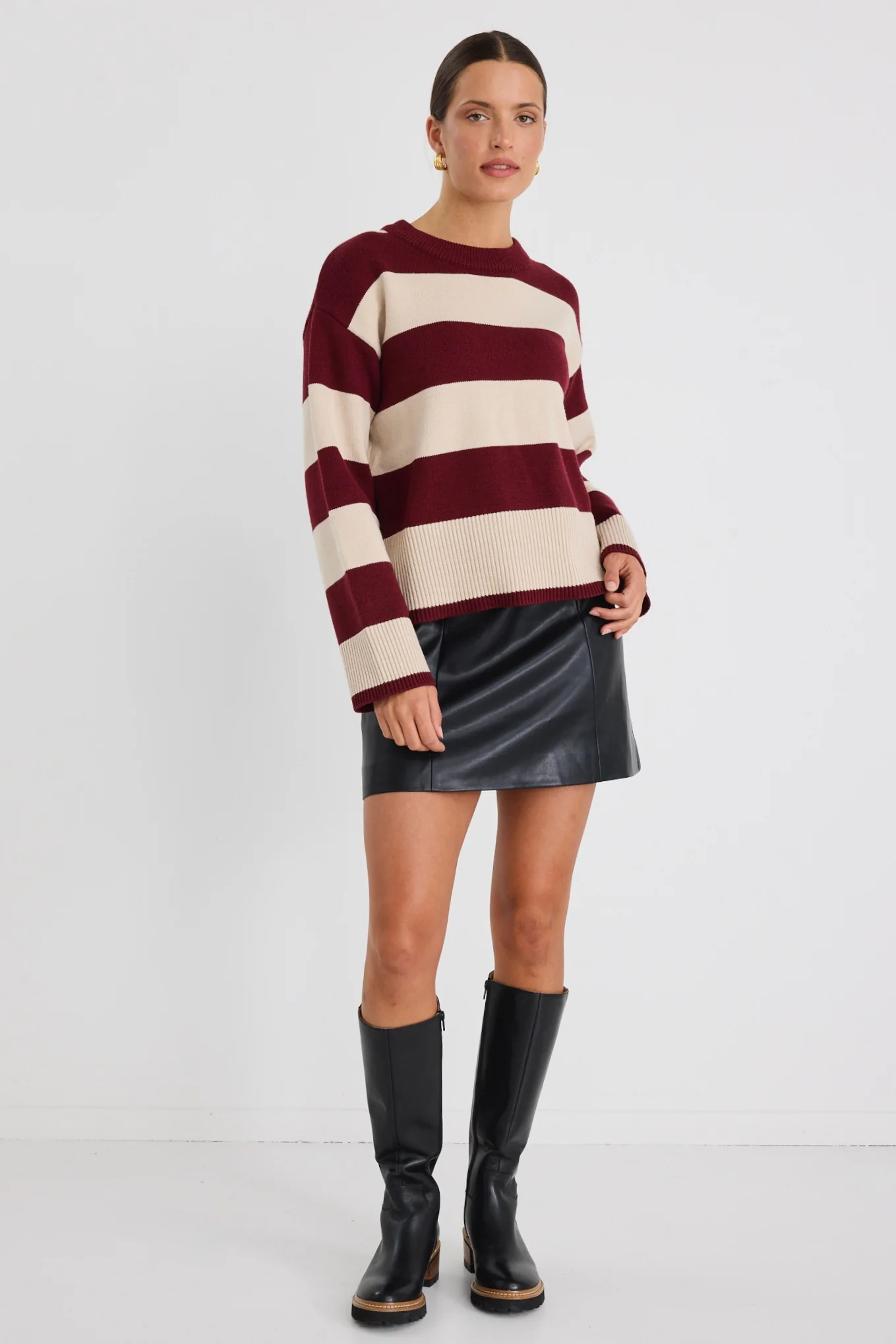 Synergy Black PU Leather Mini Skirt - Image 2