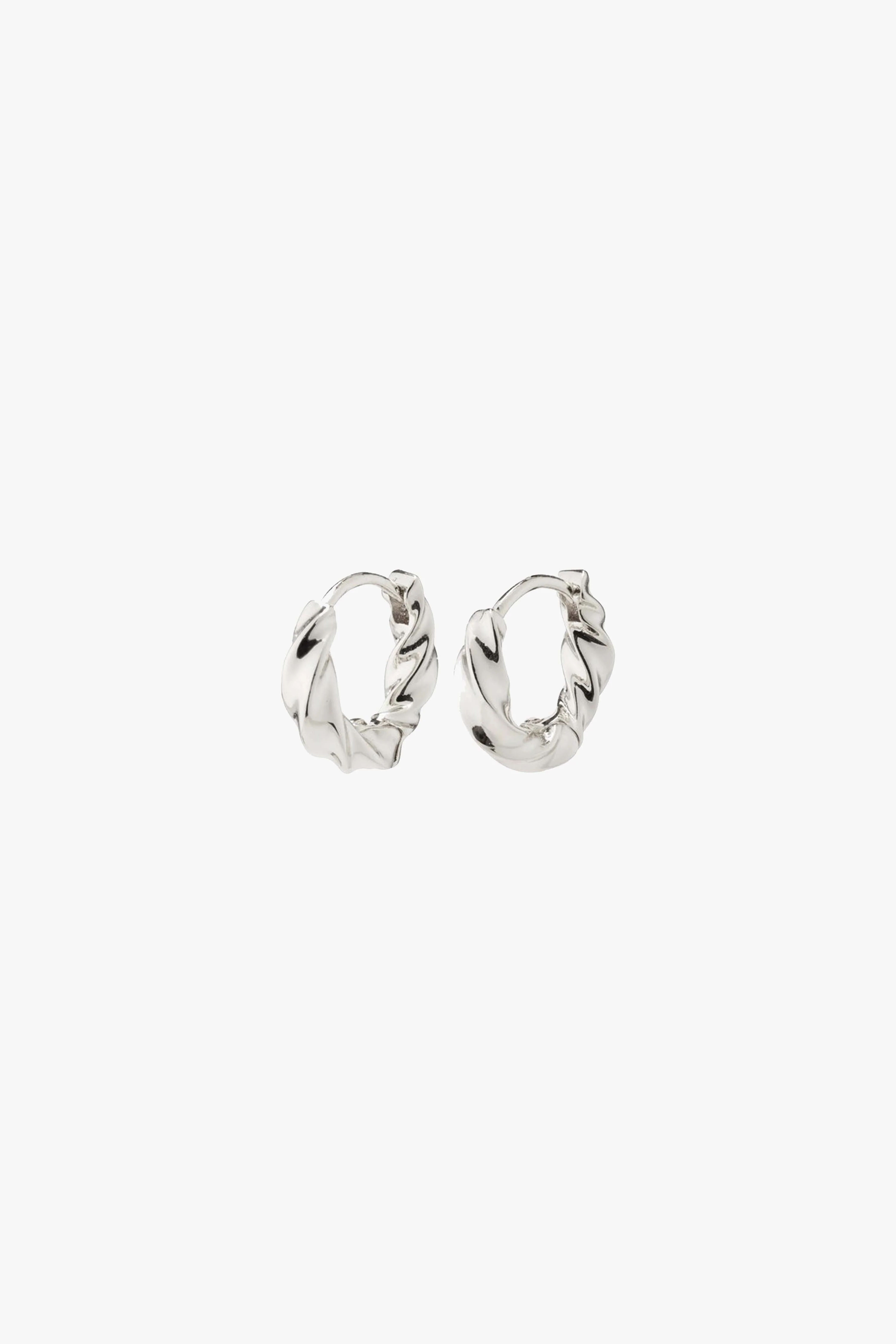 Taffy Recycled Small Swirl Hoop EOL Earrings Silver