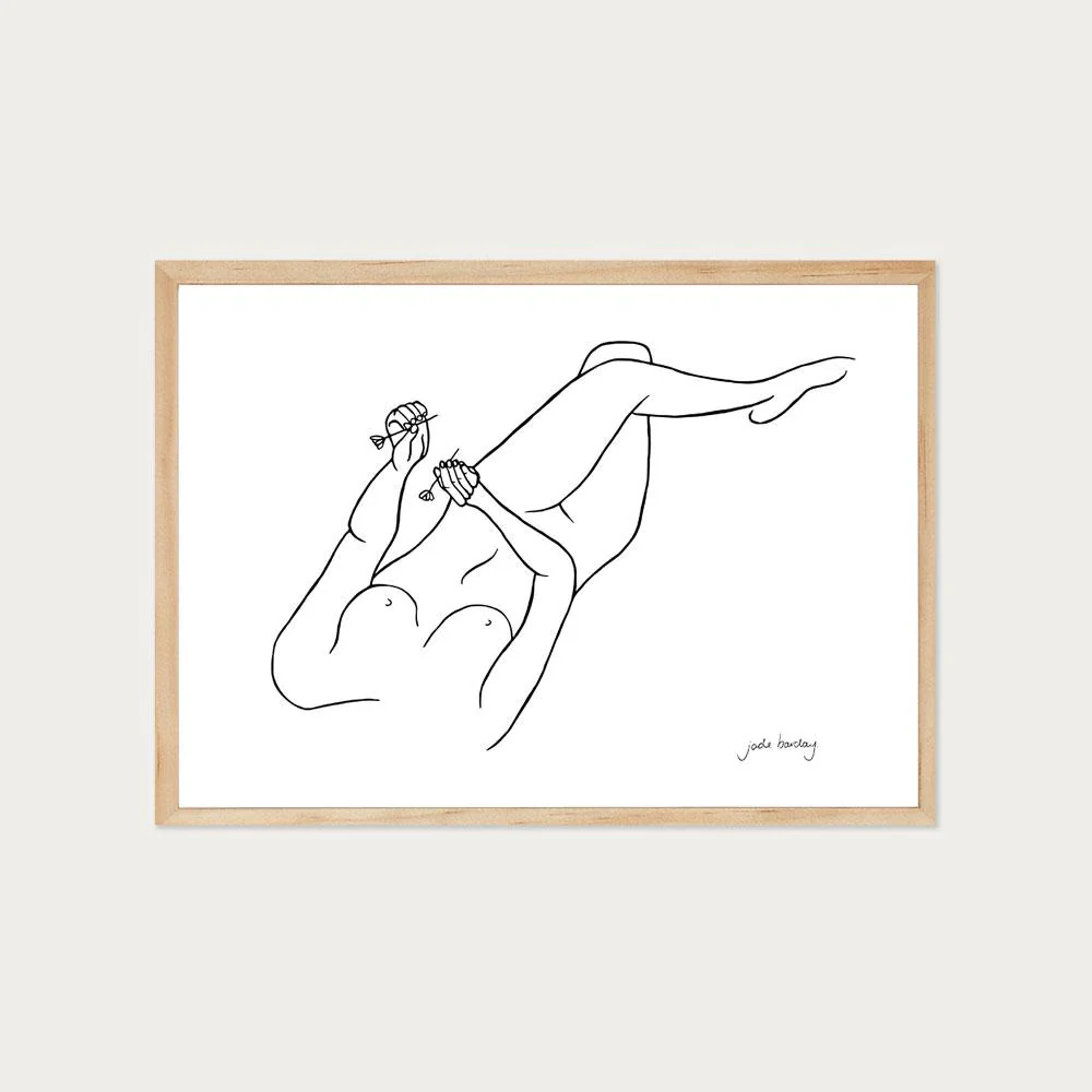 Take A Buttercup Moment Lying Lady A2 Print Pine Frame