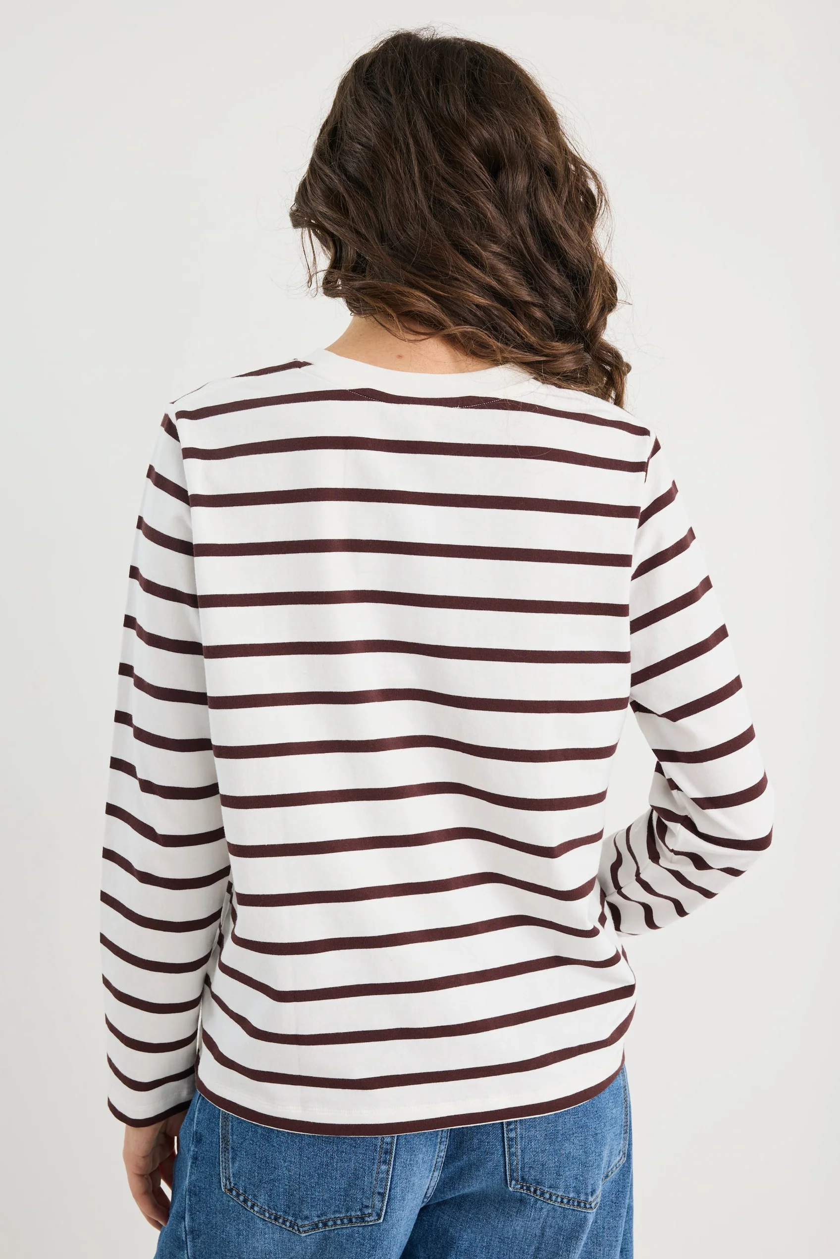 Tether Chocolate White Stripe LS Boxy Tee - Image 3