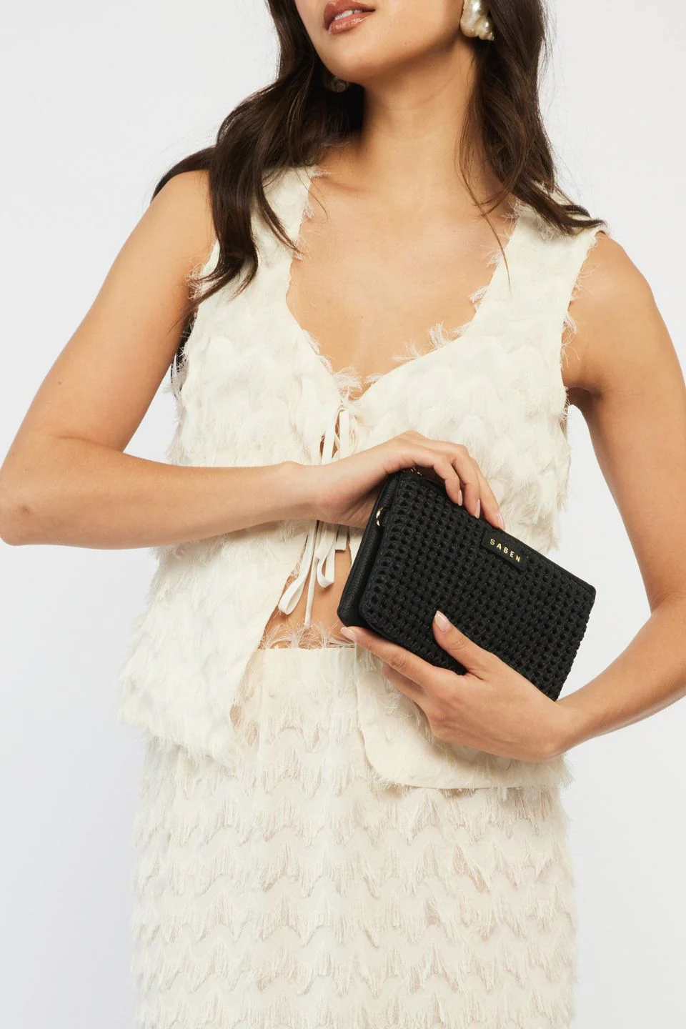 Tilly Black Fine Braid Crossbody Bag - Image 2