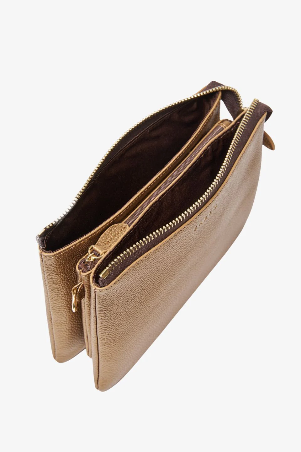 Tilly Brushed Bronze Leather Crossbody Bag - Image 3