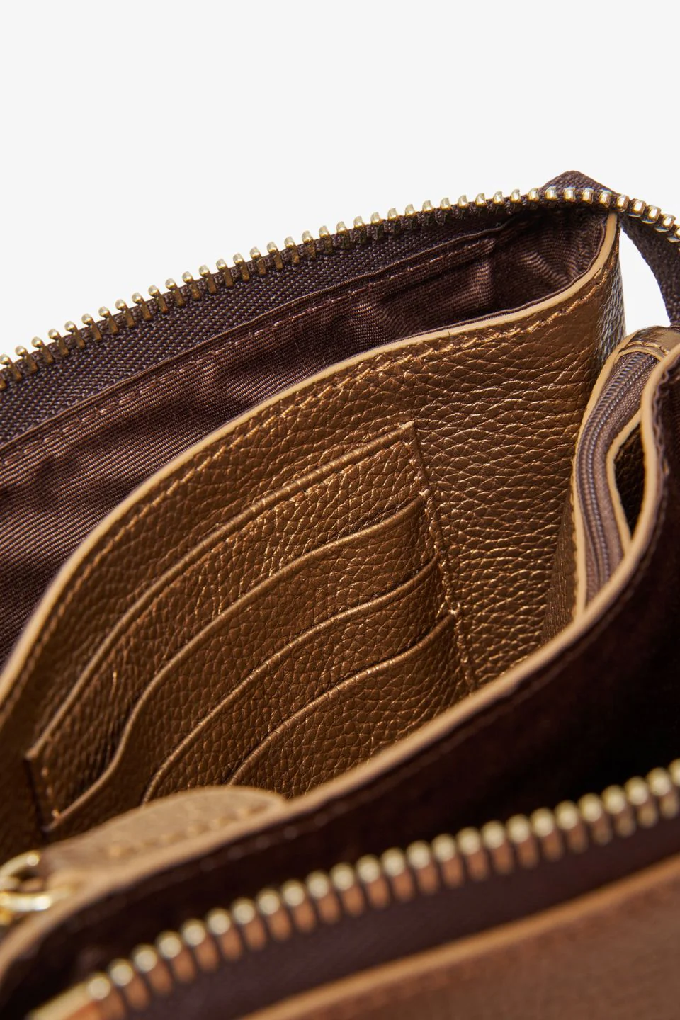 Tilly Brushed Bronze Leather Crossbody Bag - Image 6