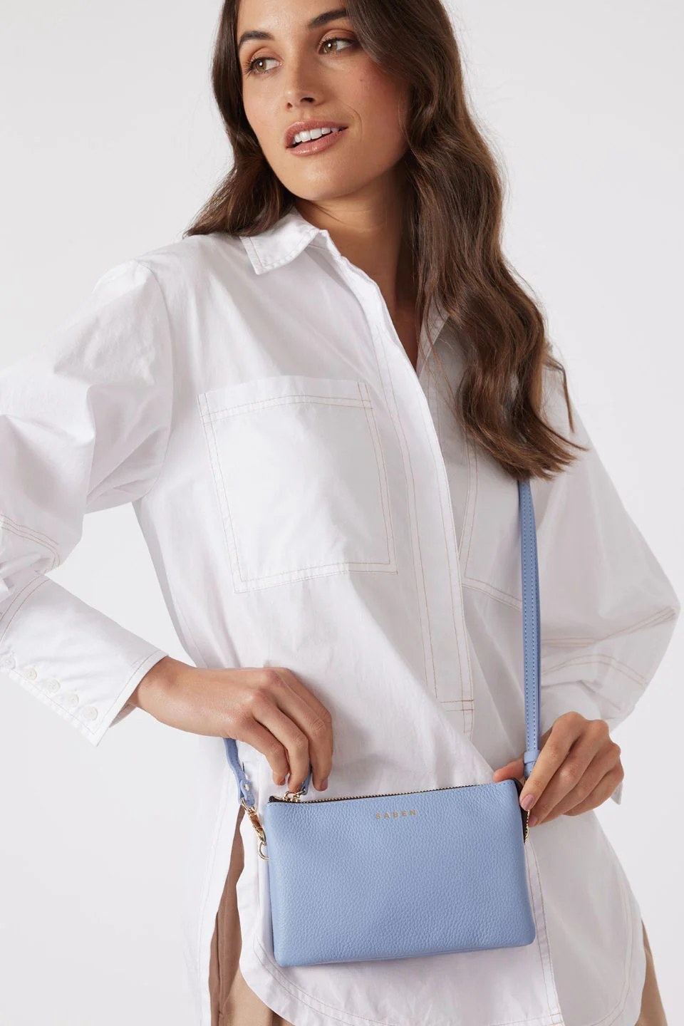 Tilly Hydrangea Leather Crossbody Bag - Image 2