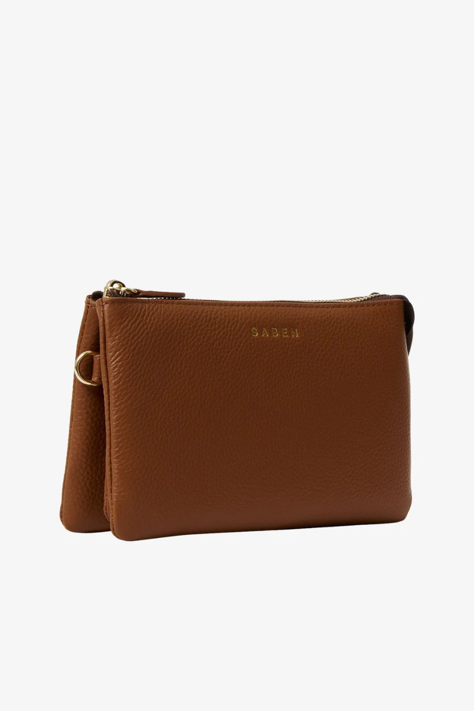 Tilly Multi Pocket Tan Leather Crossbody Clutch - Image 3