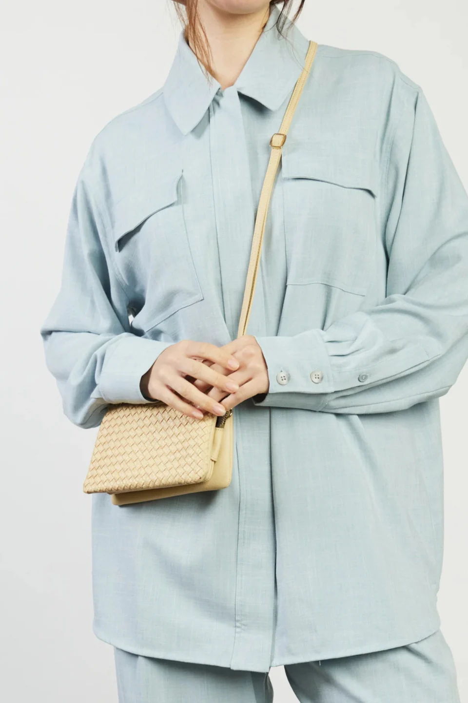 Tilly Raffia Stitched Weave Crossbody Bag - Image 2