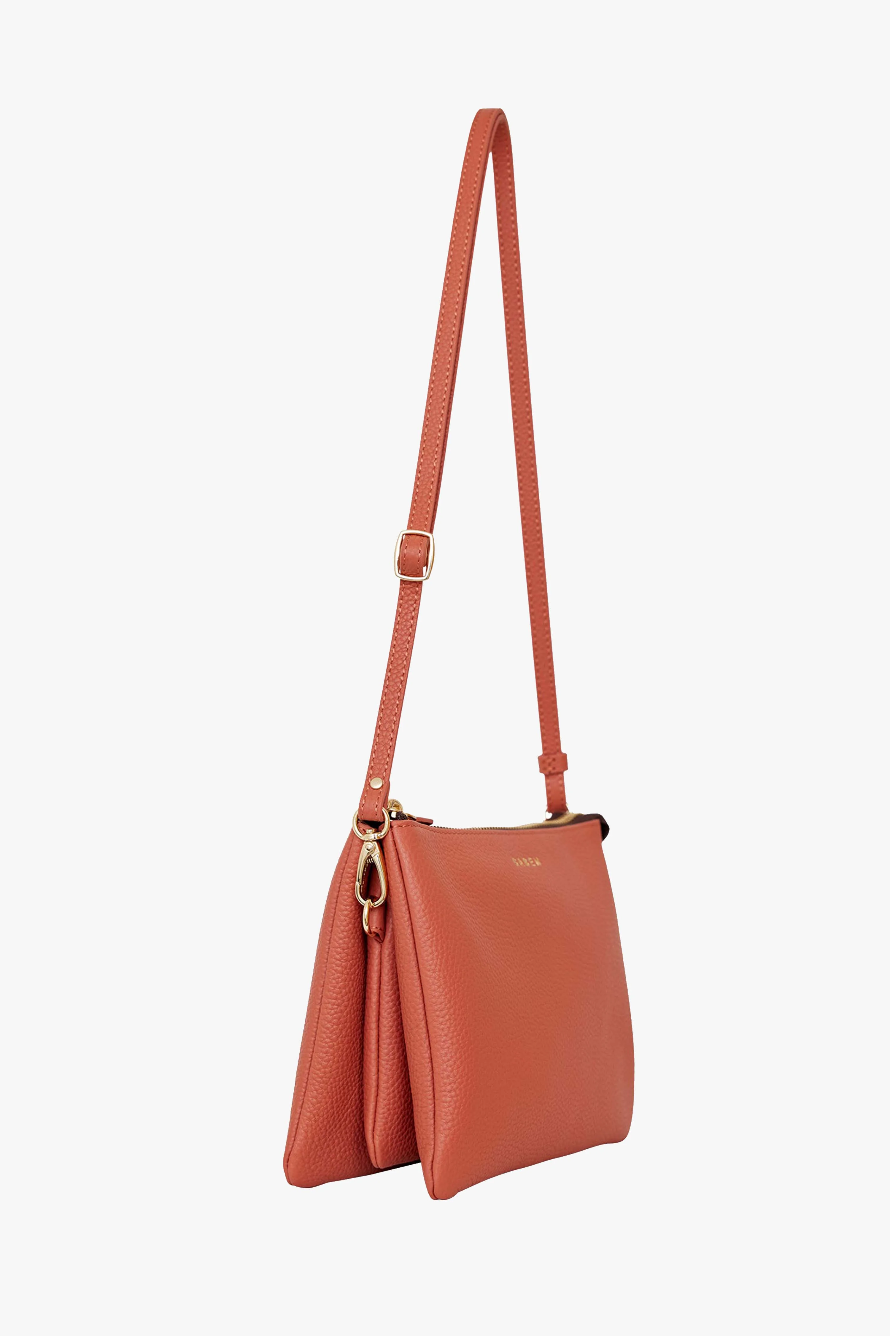 Tilly's Big Sis Crossbody Terracotta Leather Large Clutch - Image 3