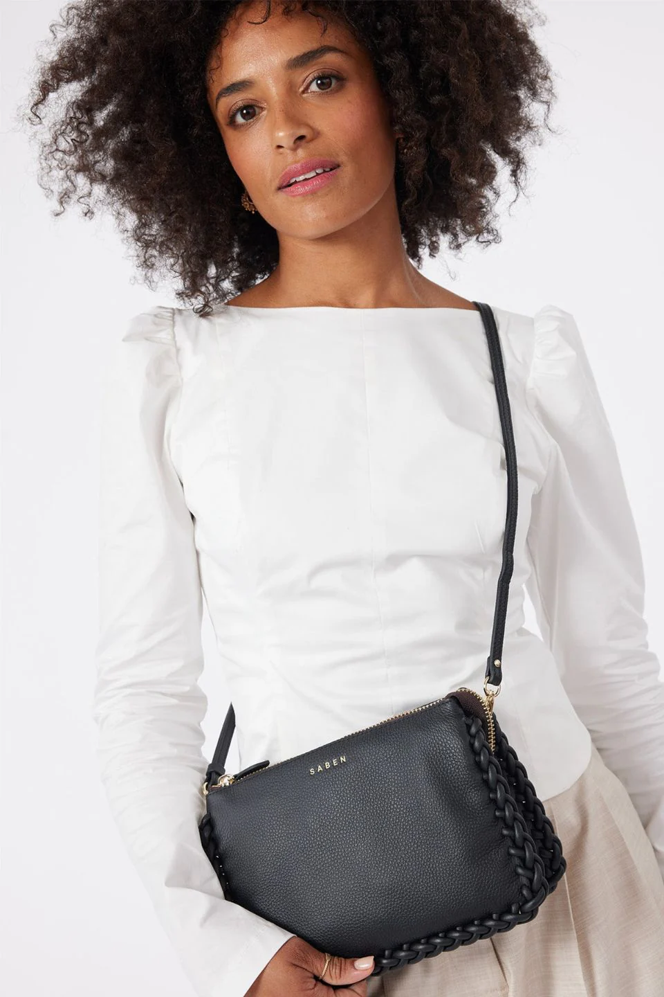 Tilly's Big Sis Black Plait Edge Crossbody Bag - Image 3