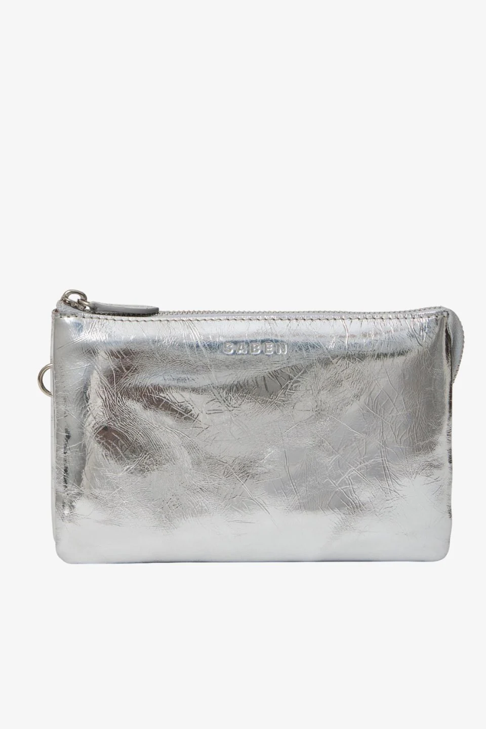 Tilly Silver Crinkle Leather Crossbody Bag - Image 4