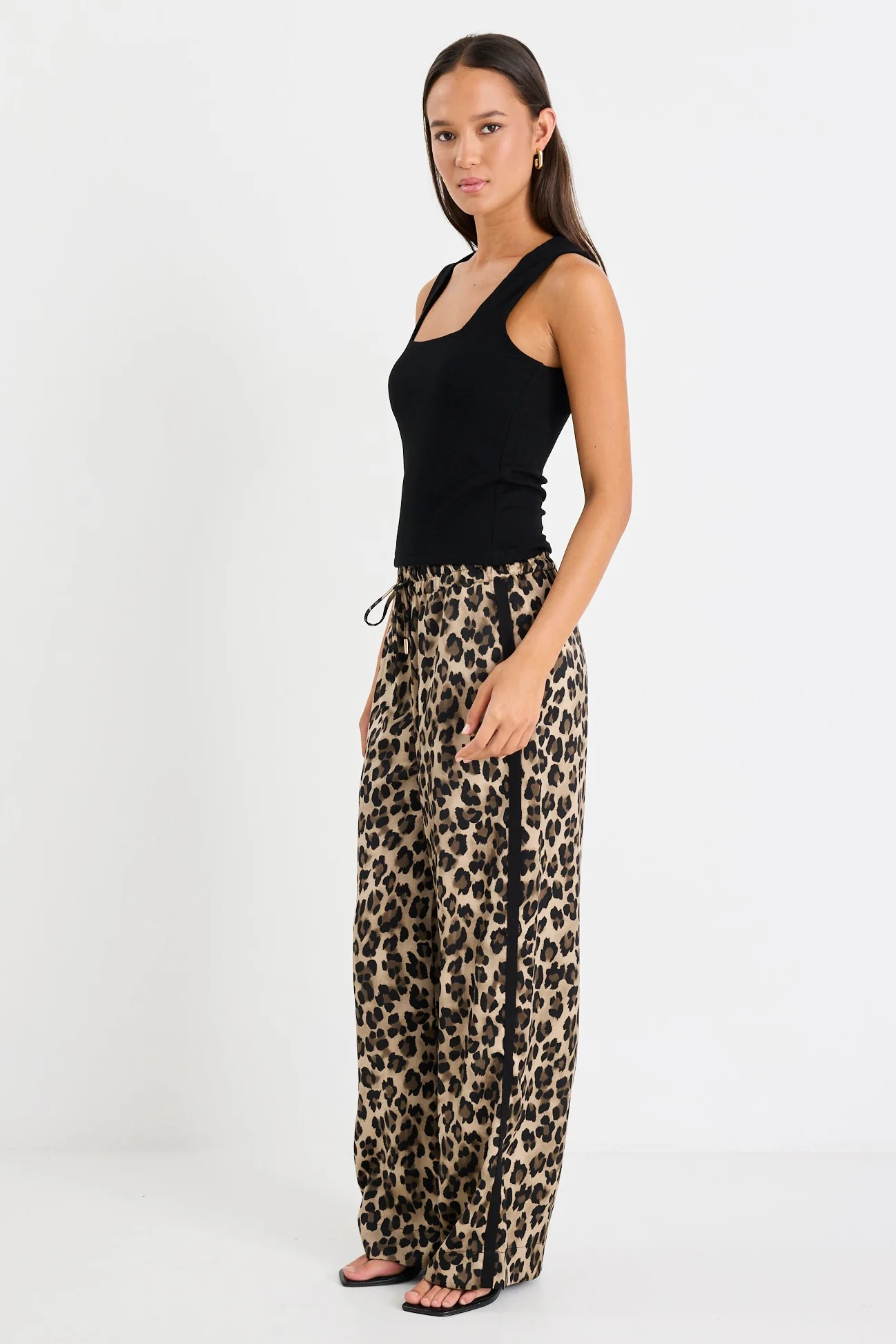 Townie Animal Satin Tape Side Elastic Waist Pants - Image 3