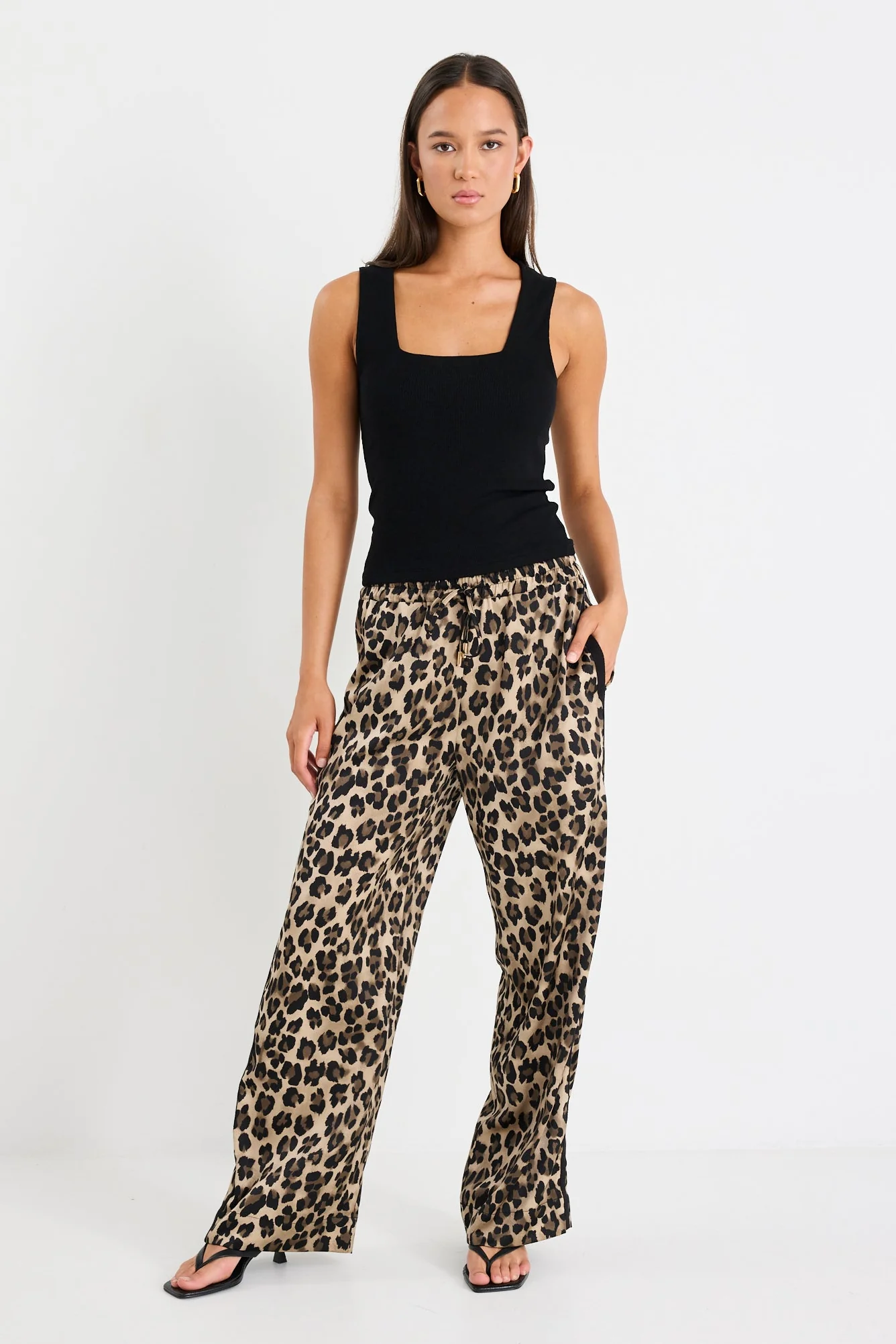Townie Animal Satin Tape Side Elastic Waist Pants - Image 4