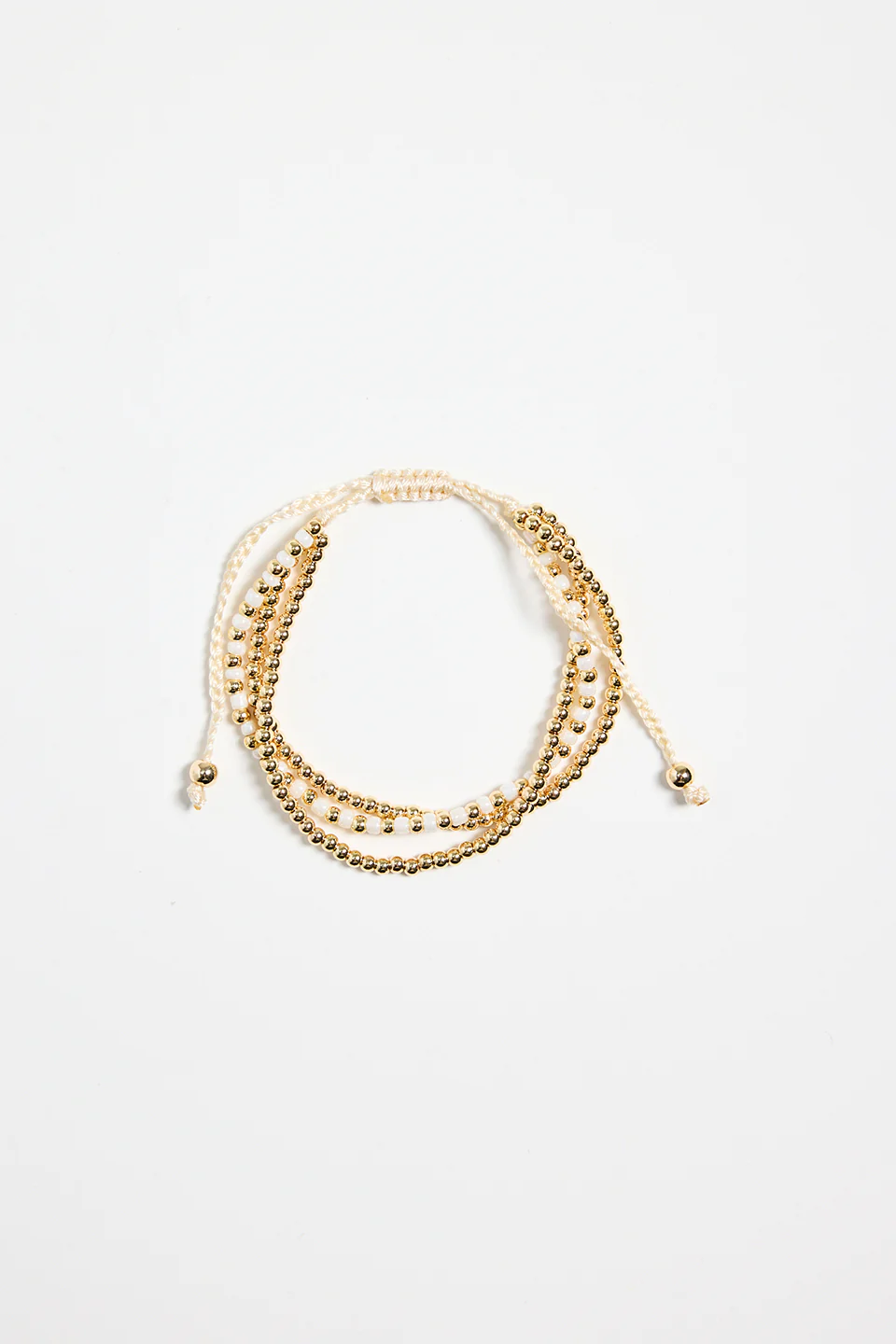 Triple Bead Gold White Gold Bracelet