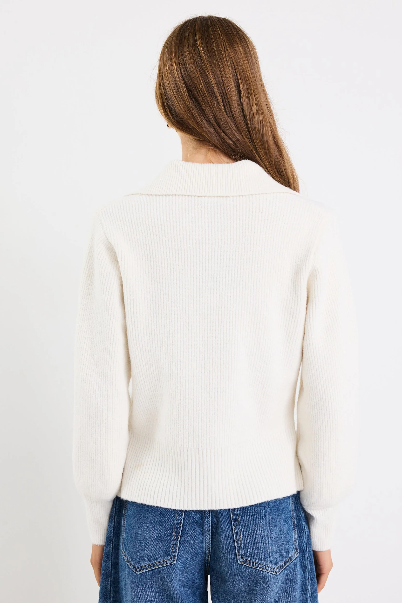 Truth Ivory Collar Chunky Knit Jumper - Image 5