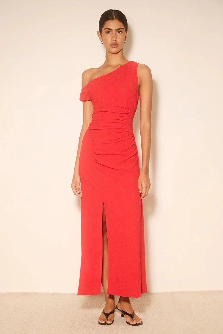 Tula Fiesta Red Off Shoulder Midi Dress