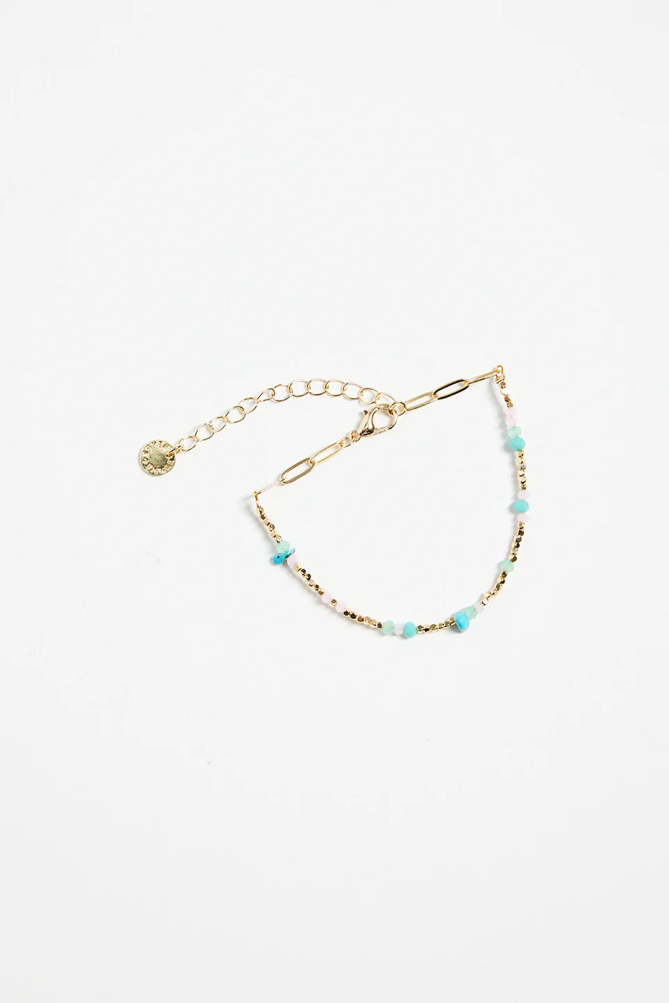 Turquoise Bead Gold Bracelet