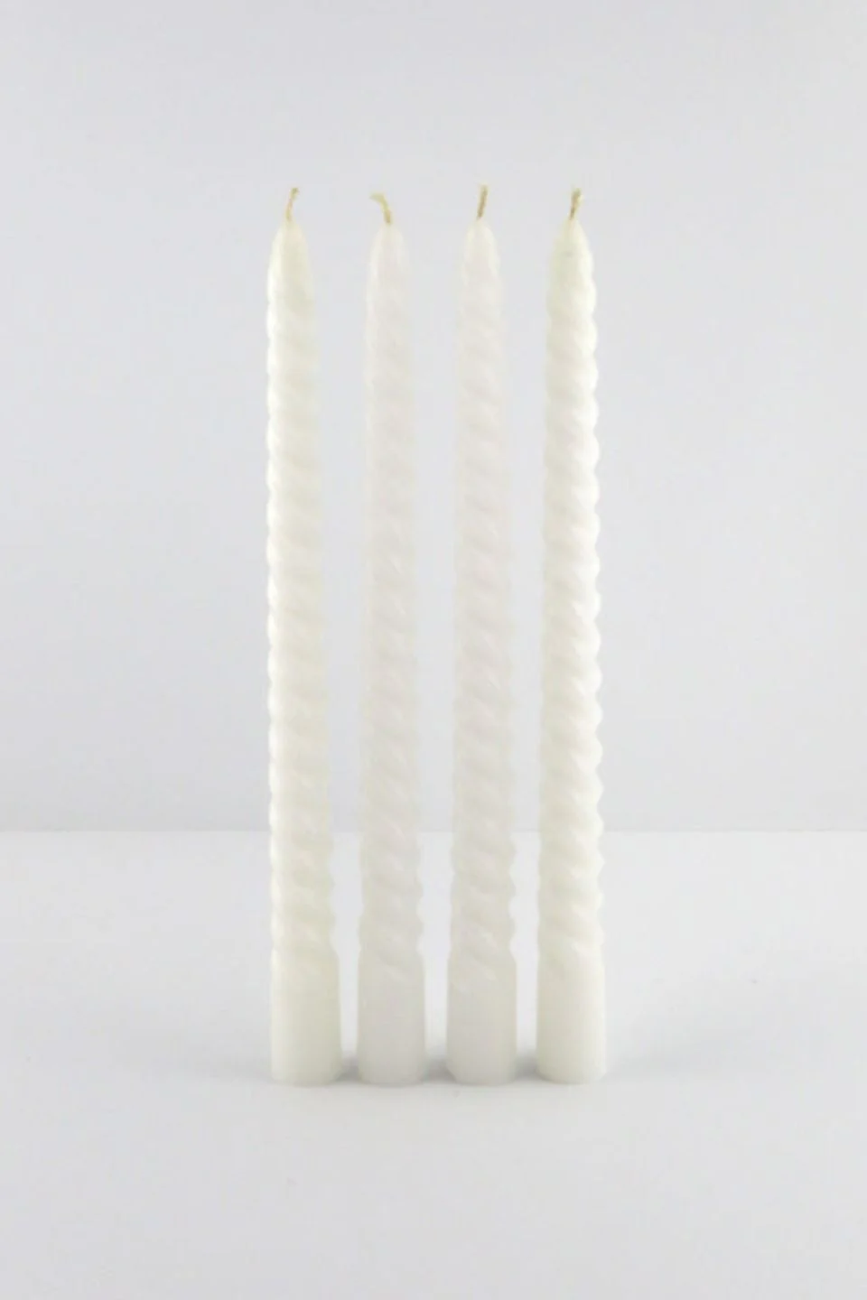 Twisted White Colour Taper Candles - Image 2