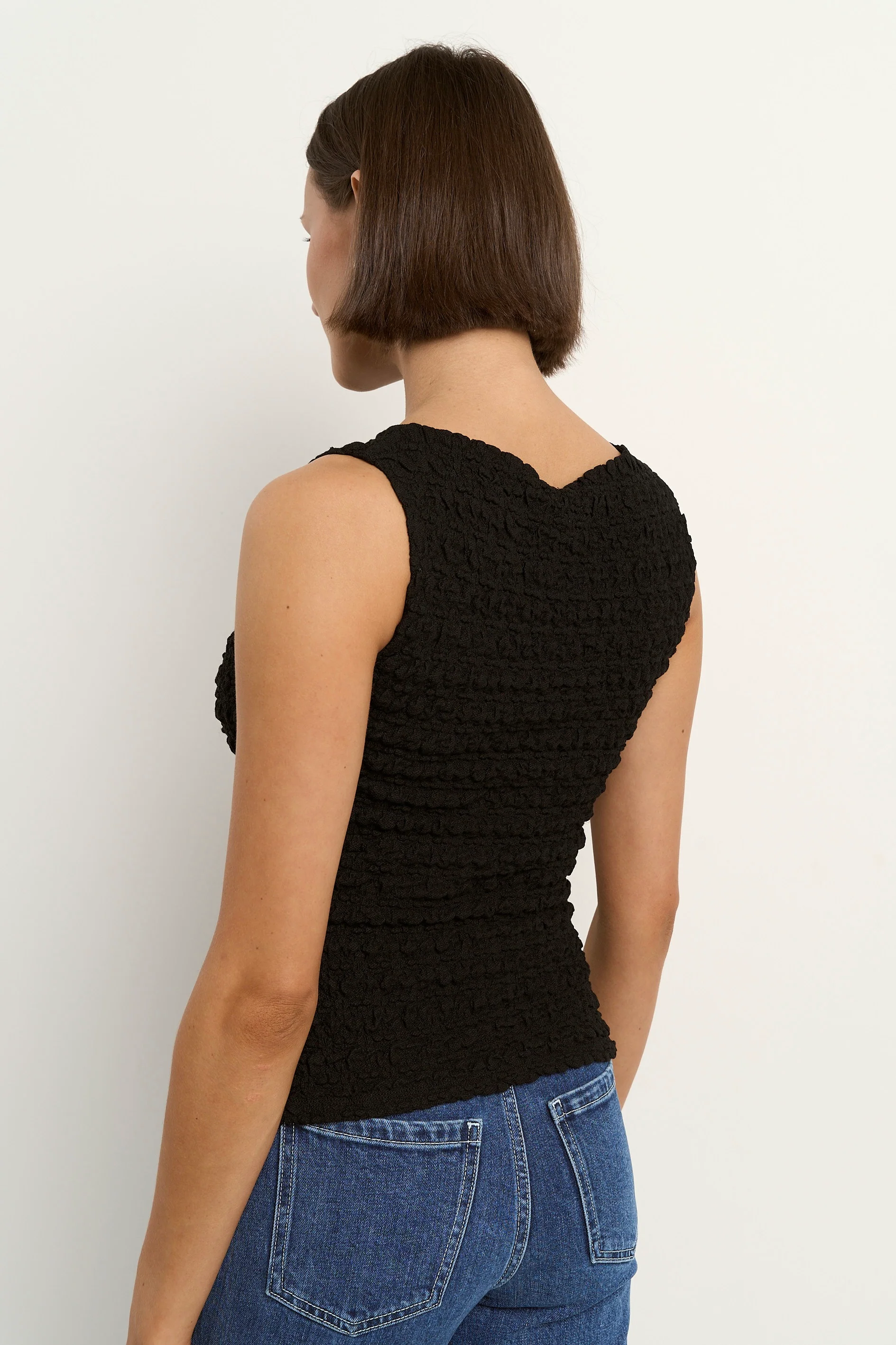 Untamed Black Lace Sleeveless Boatneck Top - Image 6