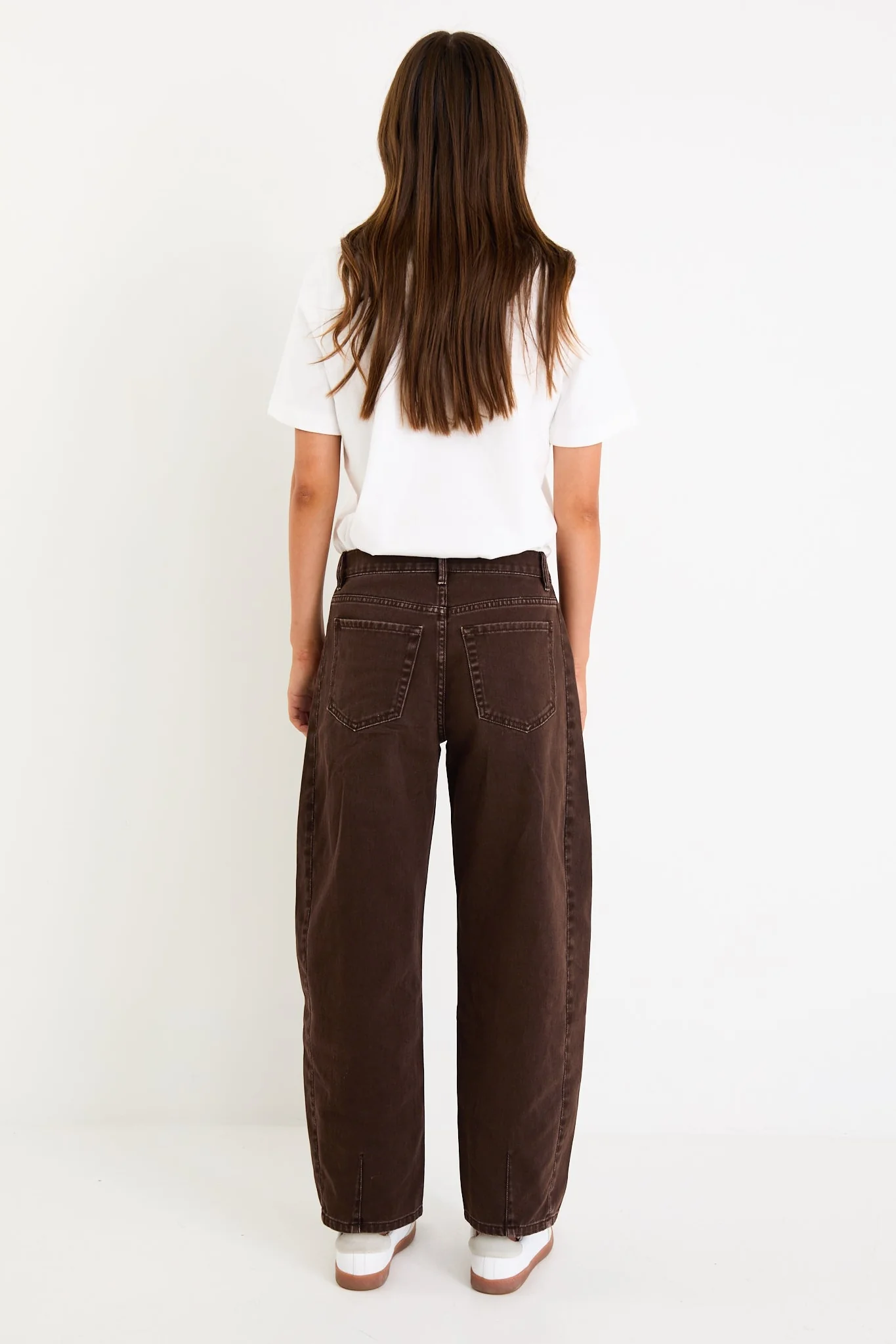 Varsity Chocolate Forward Seam Barrel Jeans - Image 6