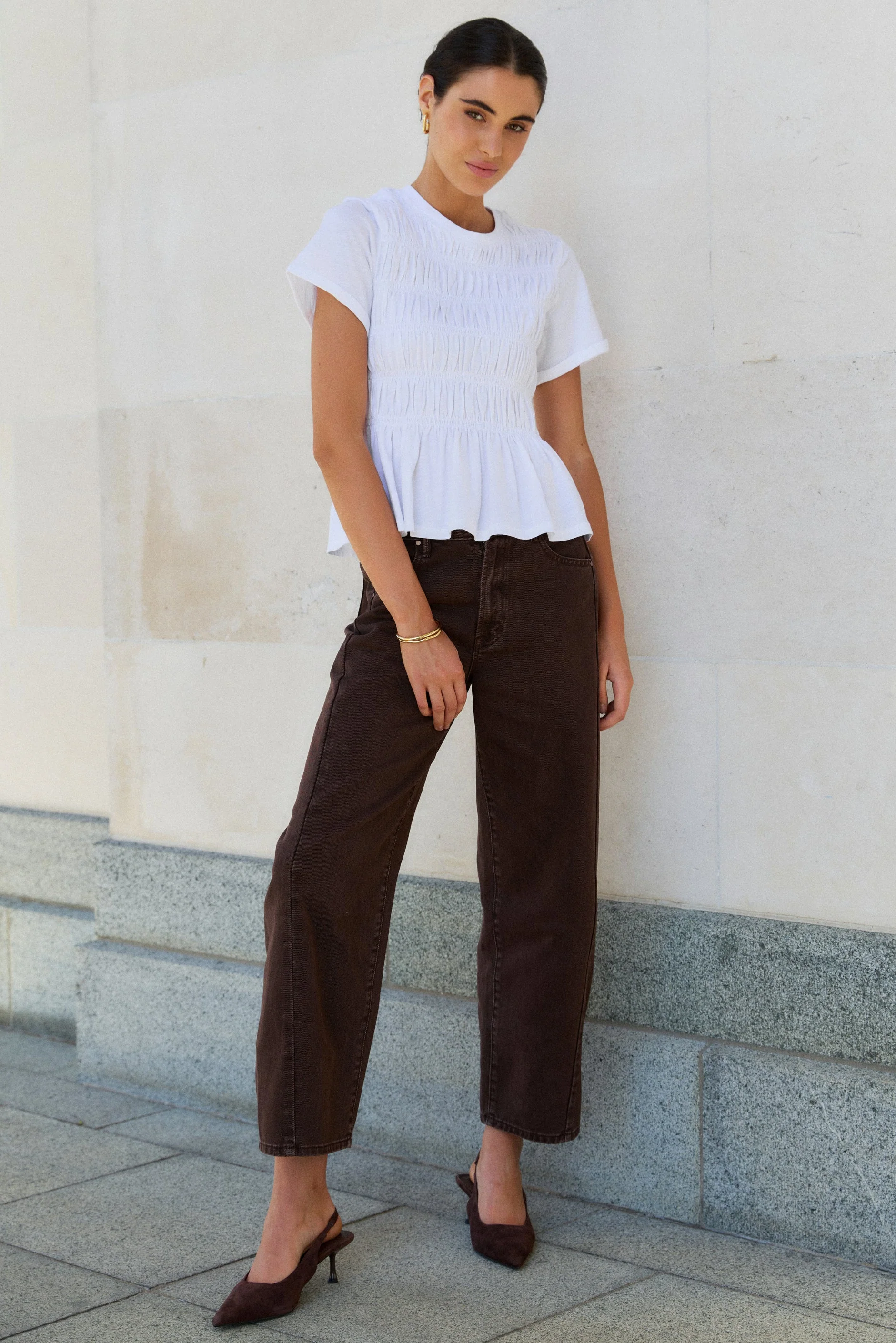 Varsity Chocolate Forward Seam Barrel Jeans - Image 7