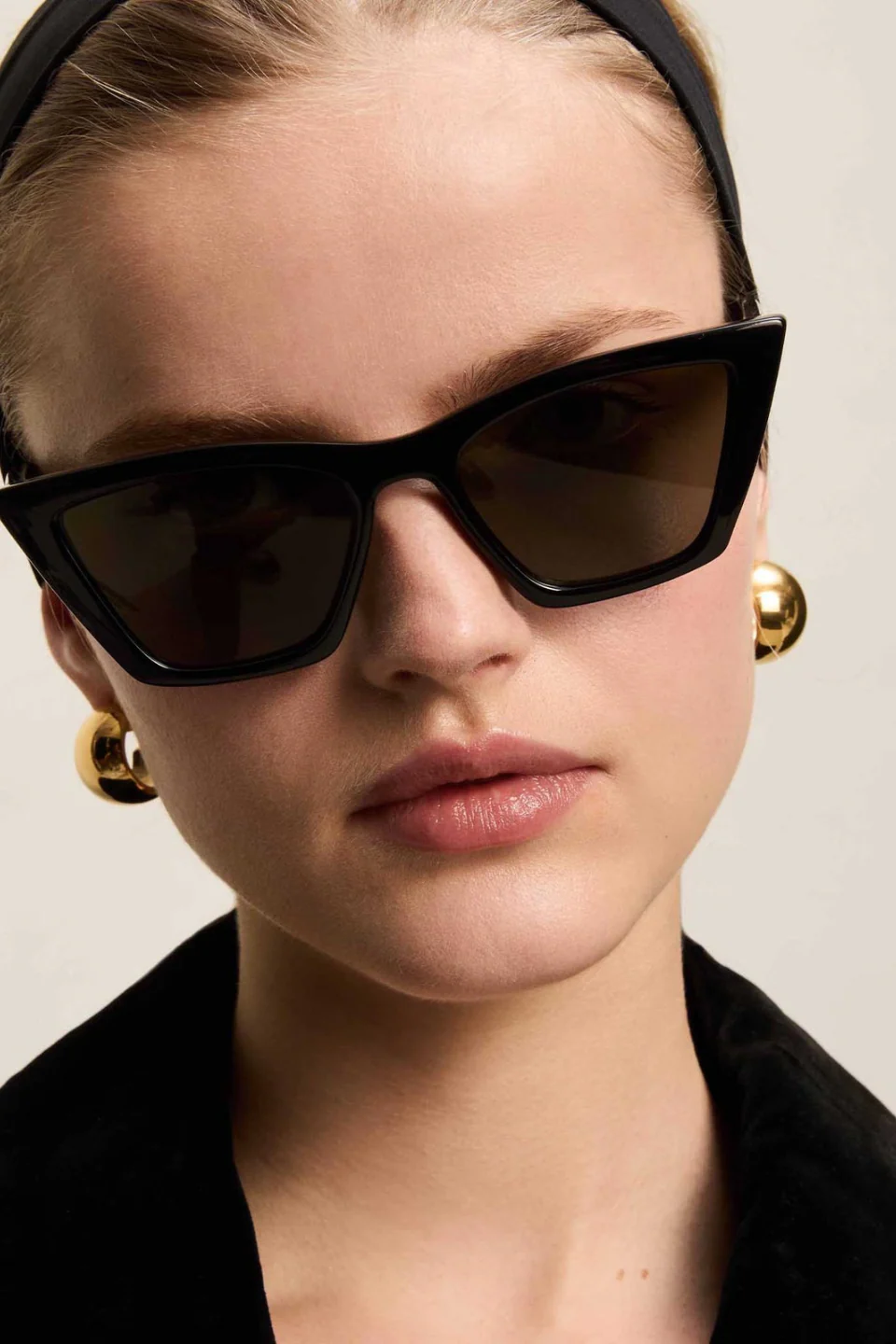 Velodrome Black Cat Eye Brown Mono Lens Sunglasses - Image 3