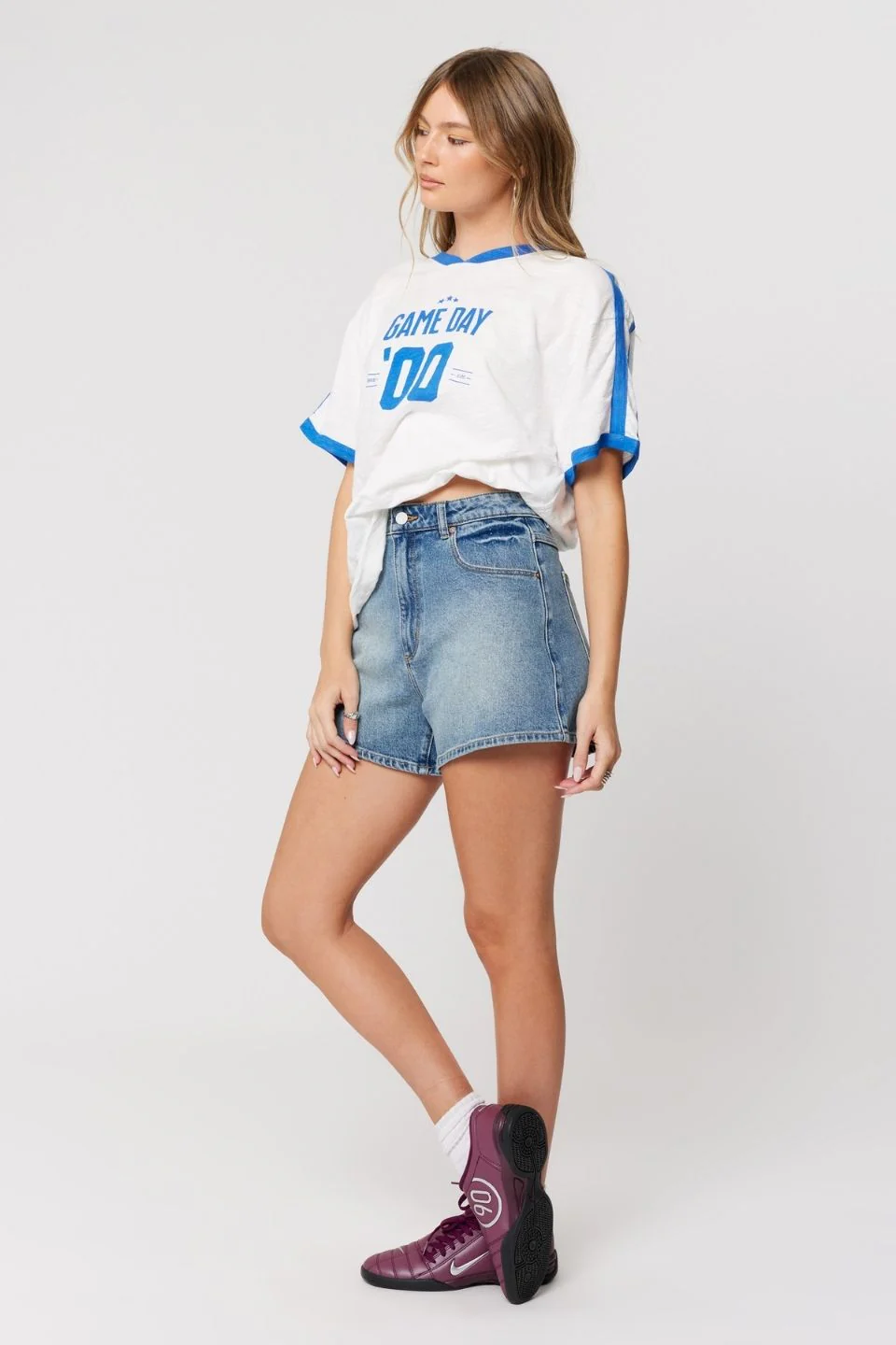 Venice Selena Blue High Rise Denim Short - Image 2