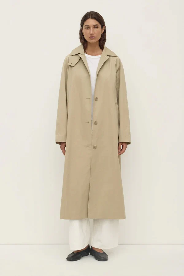 Waverly Tan Long Cotton Car Coat - Image 4