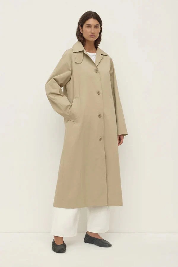 Waverly Tan Long Cotton Car Coat - Image 5