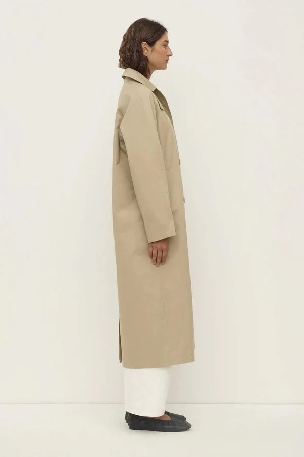 Waverly Tan Long Cotton Car Coat - Image 6