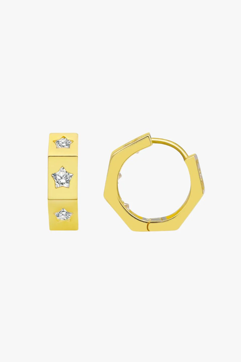 Whistledown Starburst Gold Hoop Earrings