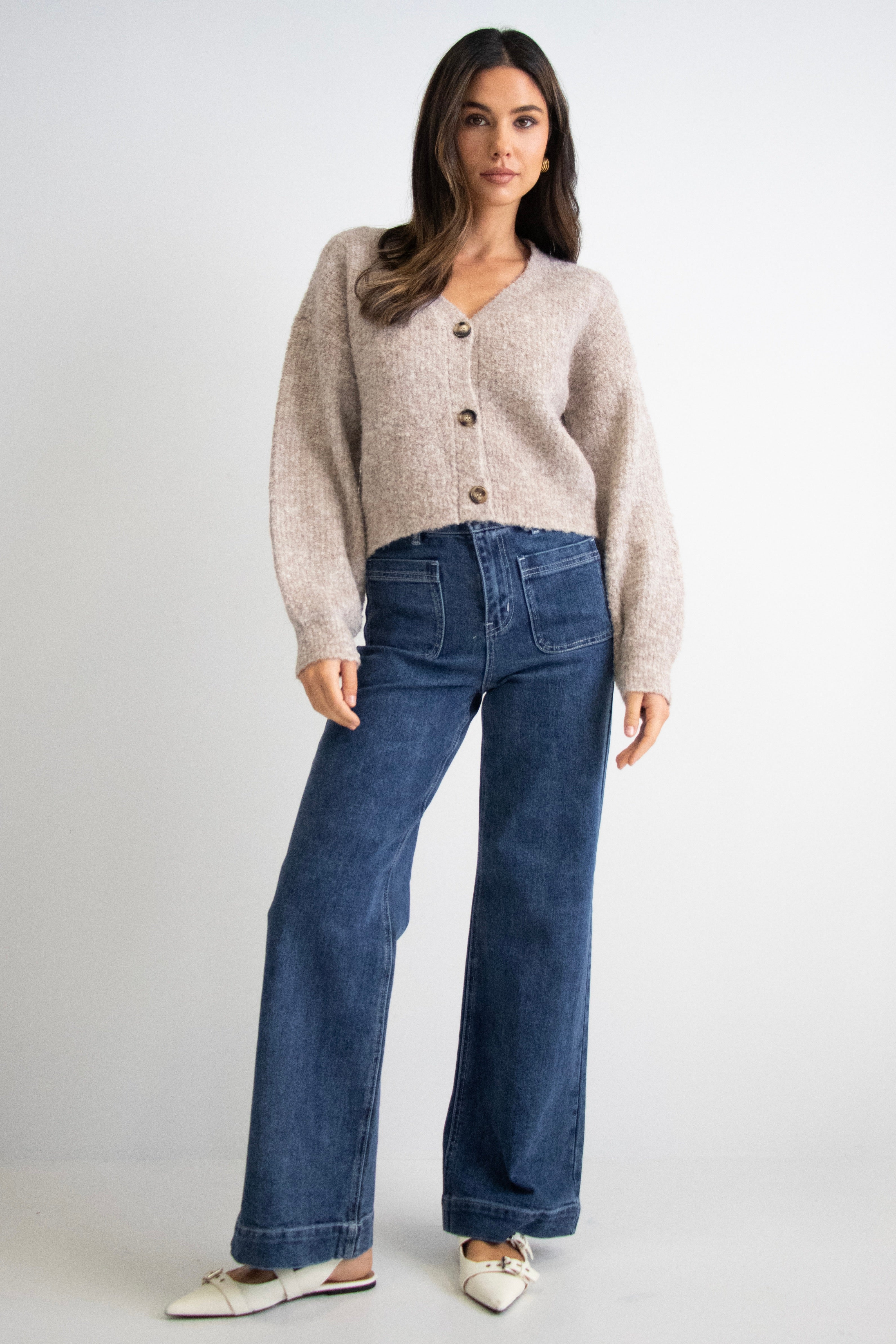 Wholesome Biscuit Boucle Knit Cardigan - Image 2