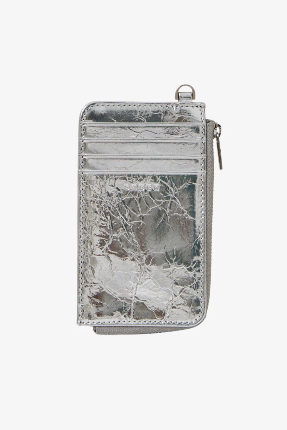 Winona Silver Crinkle Card Holder