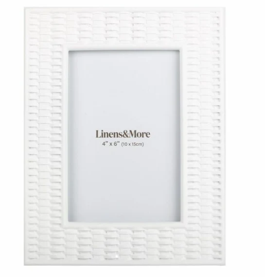 Woven White 4x6 Photo Frame