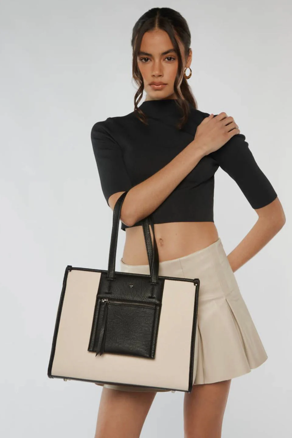 Yana Natural Contrast Canvas Tote Bag - Image 2