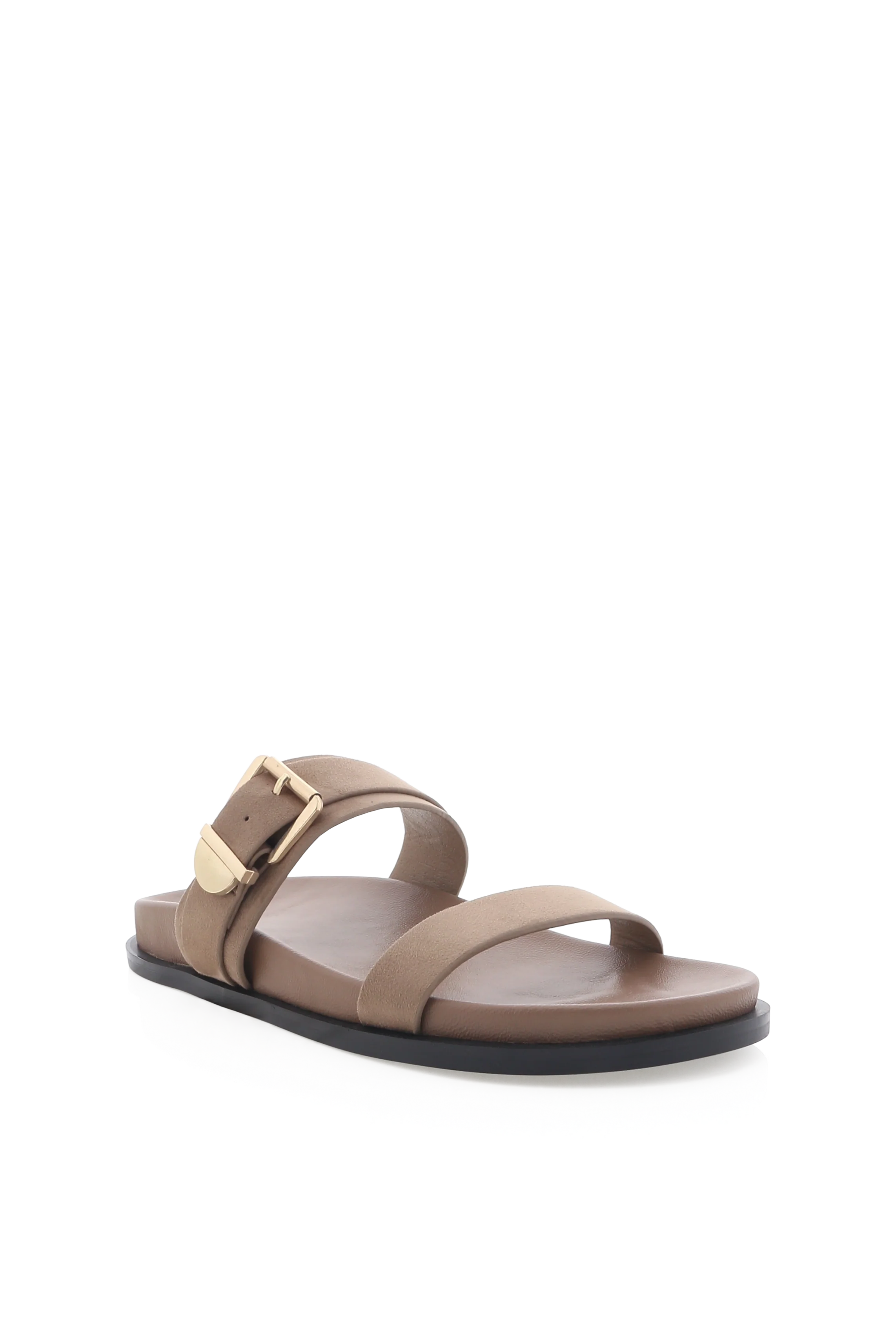 Yansa Fawn Suede Double Strap Single Buckle Slide