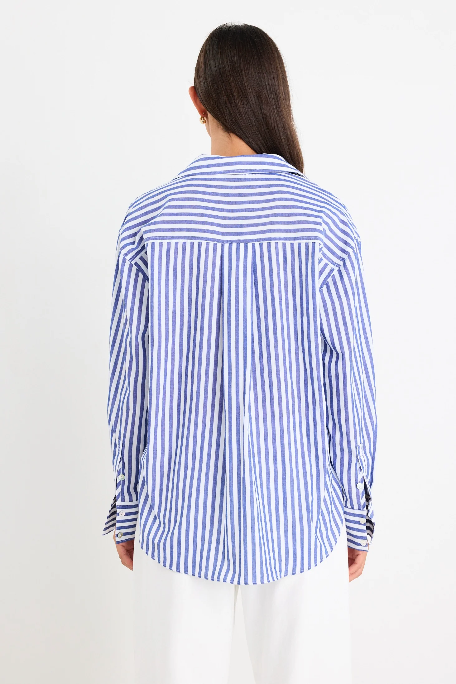 You Got This Blue Stripe Cotton Oversized Shirt - Image 6