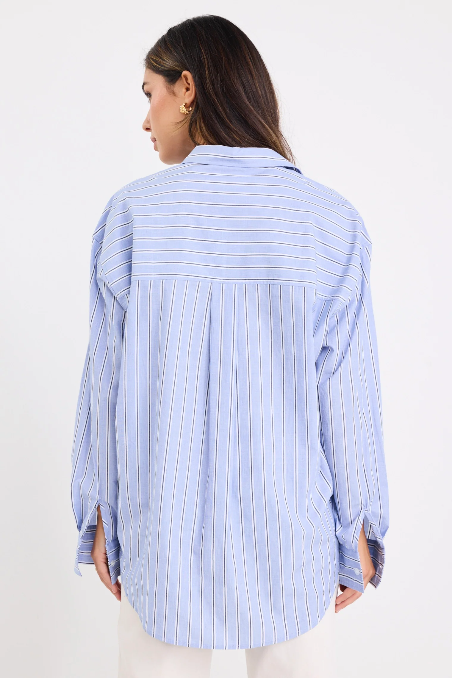 You Got This Blue Navy Stripe Oversized Boyfriend Shirt - Image 6