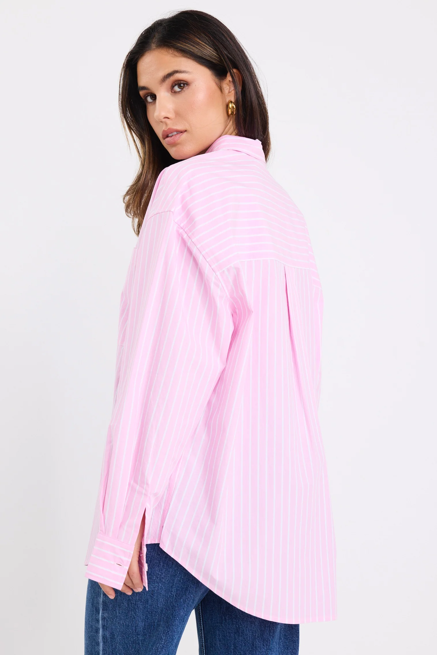 You Got This Pink Stripe Oversized Boyfriend Shirt - Image 7
