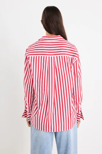 You Got This Red Stripe Oversized Shirt - Image 7