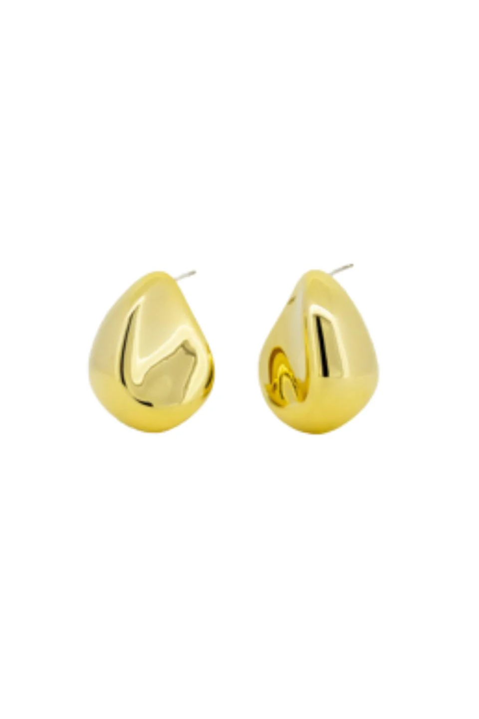 Zendaya Ridge Tear Drop Shape Gold Earrings