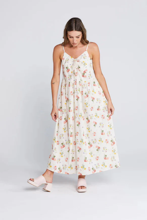 Zinnia Summer Haven Cream Floral Strappy Midi Dress - Image 4